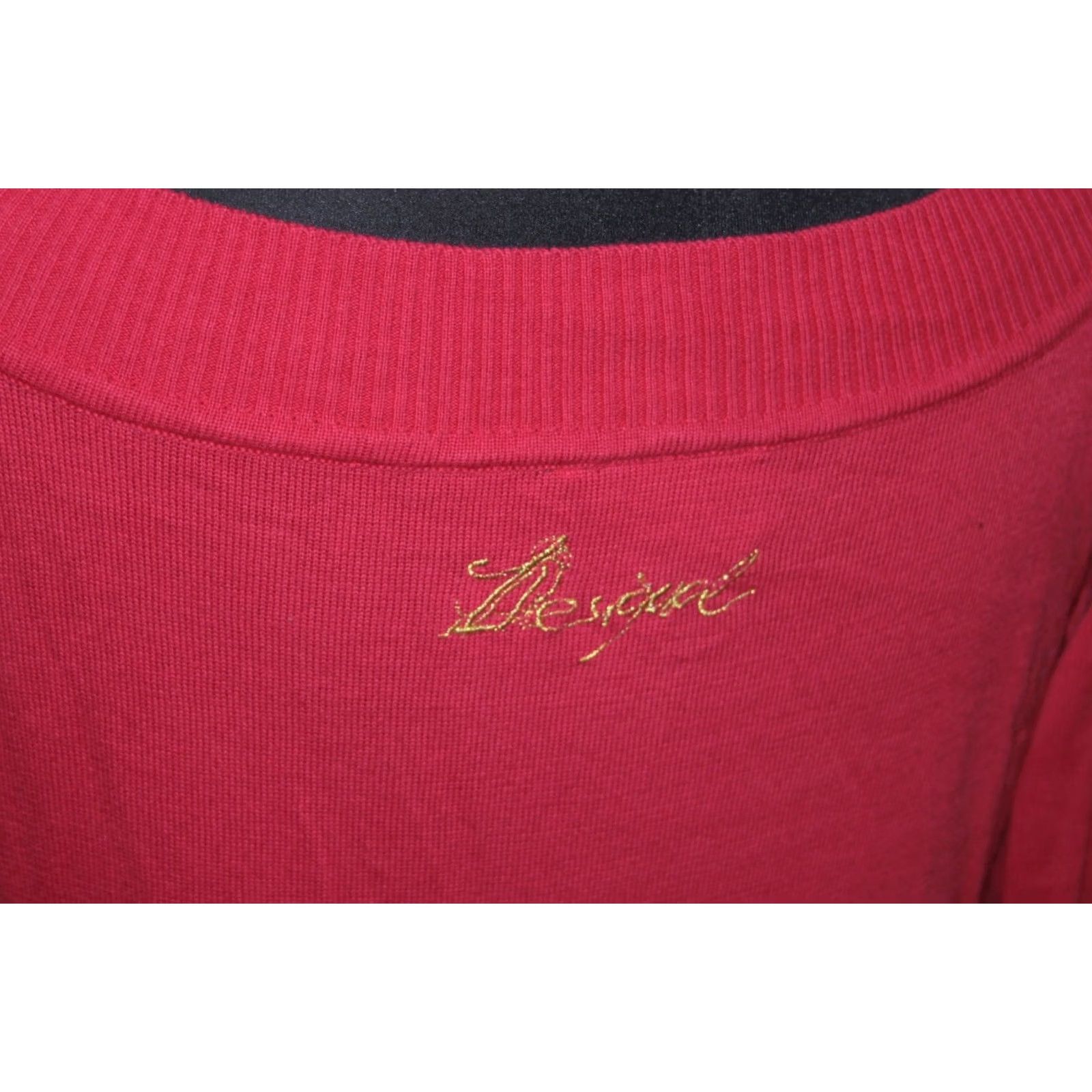 Desigual Desigual womens red cotton jumper pullover Size XL Size XL / US 12-14 / IT 48-50 - 4 Thumbnail