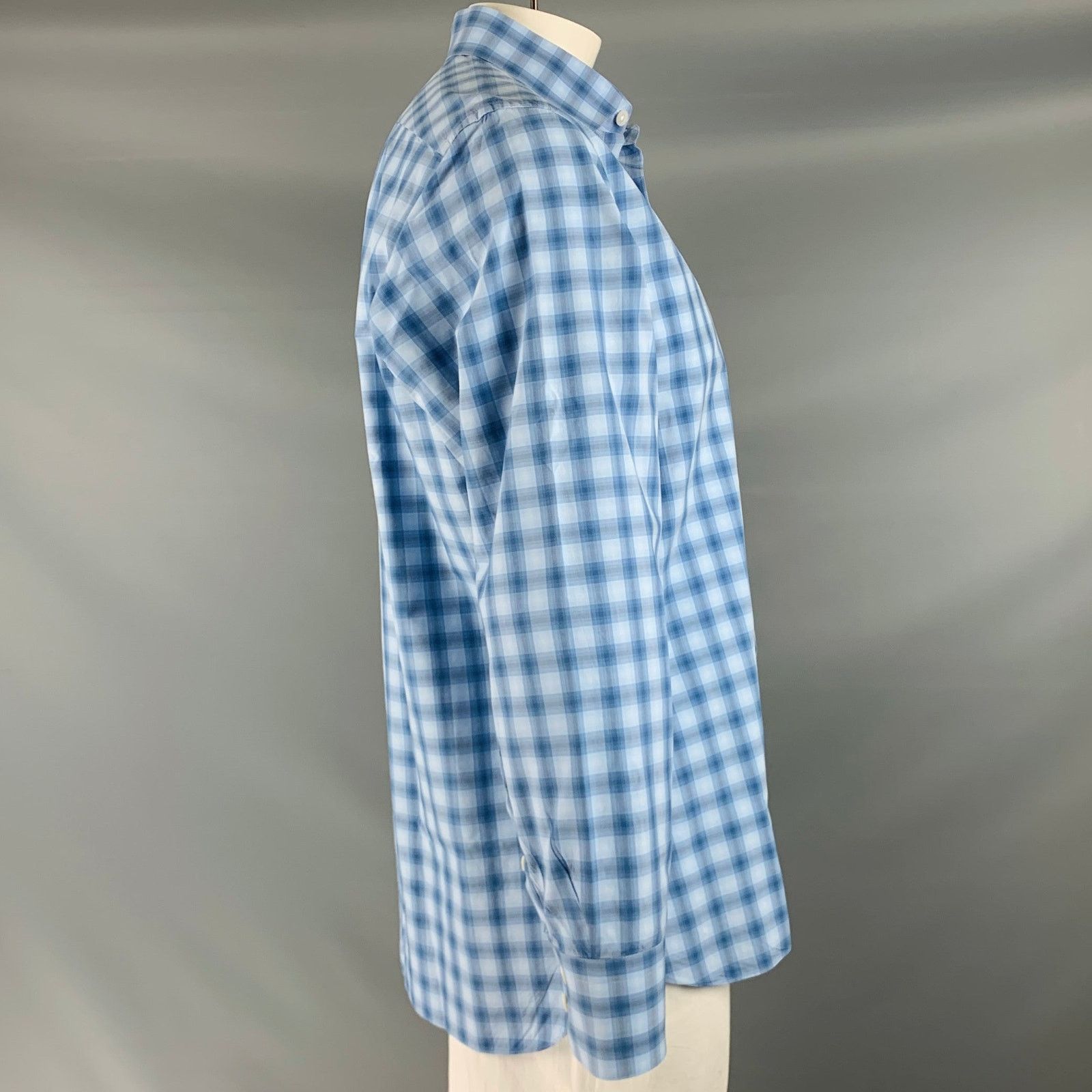 Other LORENZINI Blue Plaid Cotton Button Up Long Sleeve Shirt Size US XXL / EU 58 / 5 - 2 Thumbnail