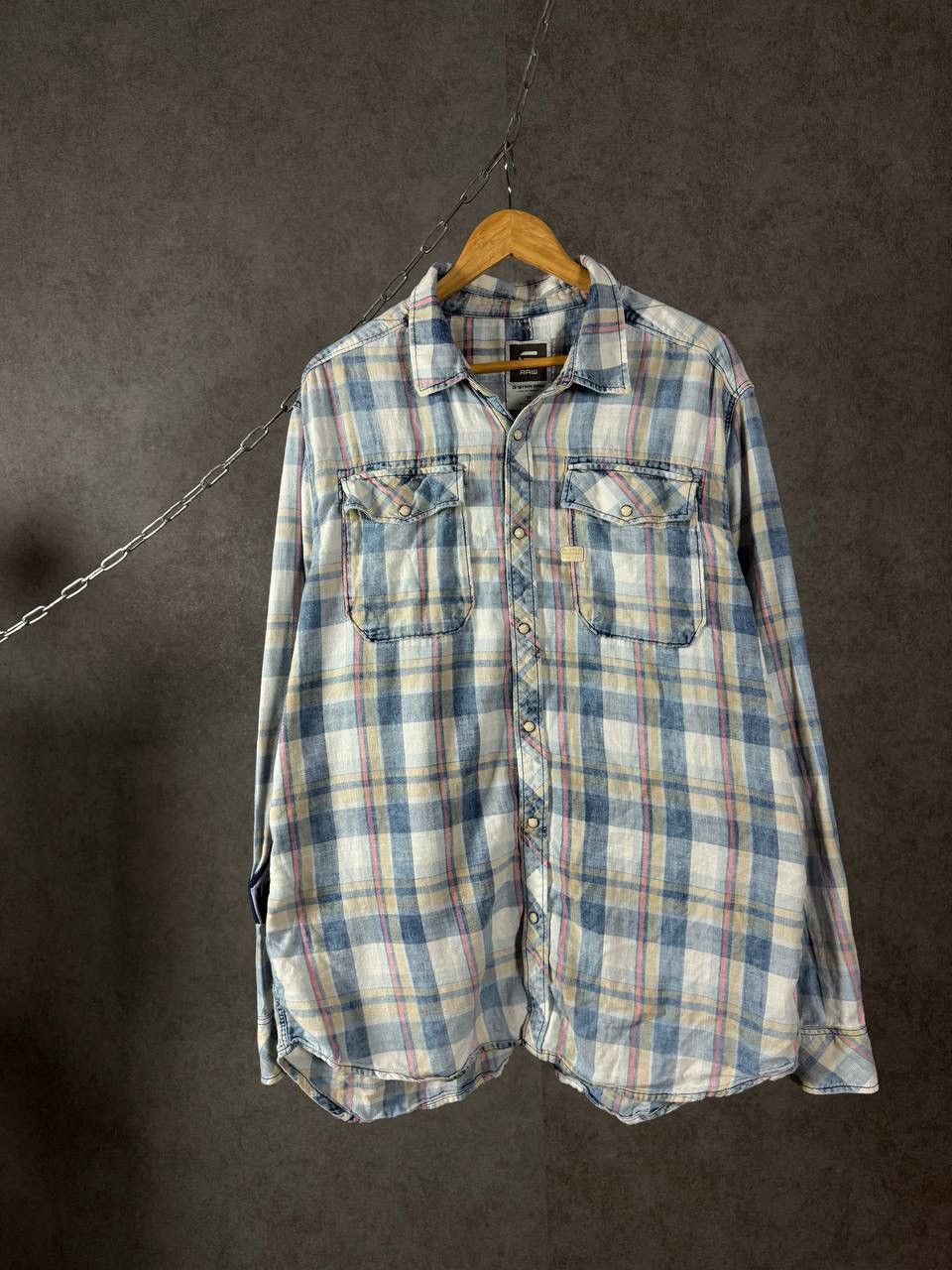 G-Star G Star Raw designer double pocket checkered shirt Size US XXL / EU 58 / 5 - 1 Thumbnail