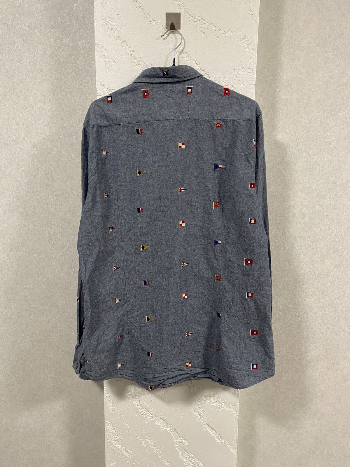 Barbour Barbour Chambray Oxford Embroidered Flag Button Shirt Size US L / EU 52-54 / 3 - 8 Thumbnail