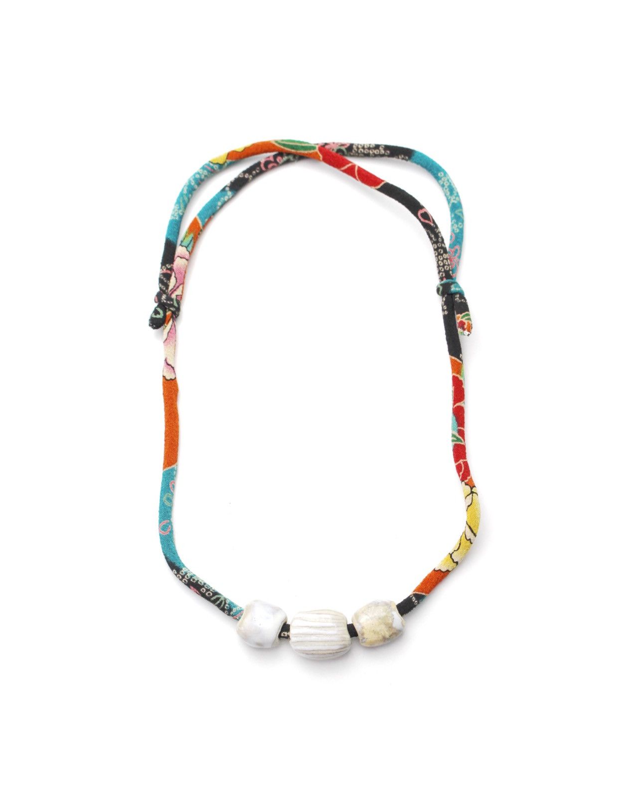 Vintage 2000S JAPANESE HANDCRAFTED GEMSTONE NECKLACE – KIMONO FABRIC Size ONE SIZE - 1 Thumbnail