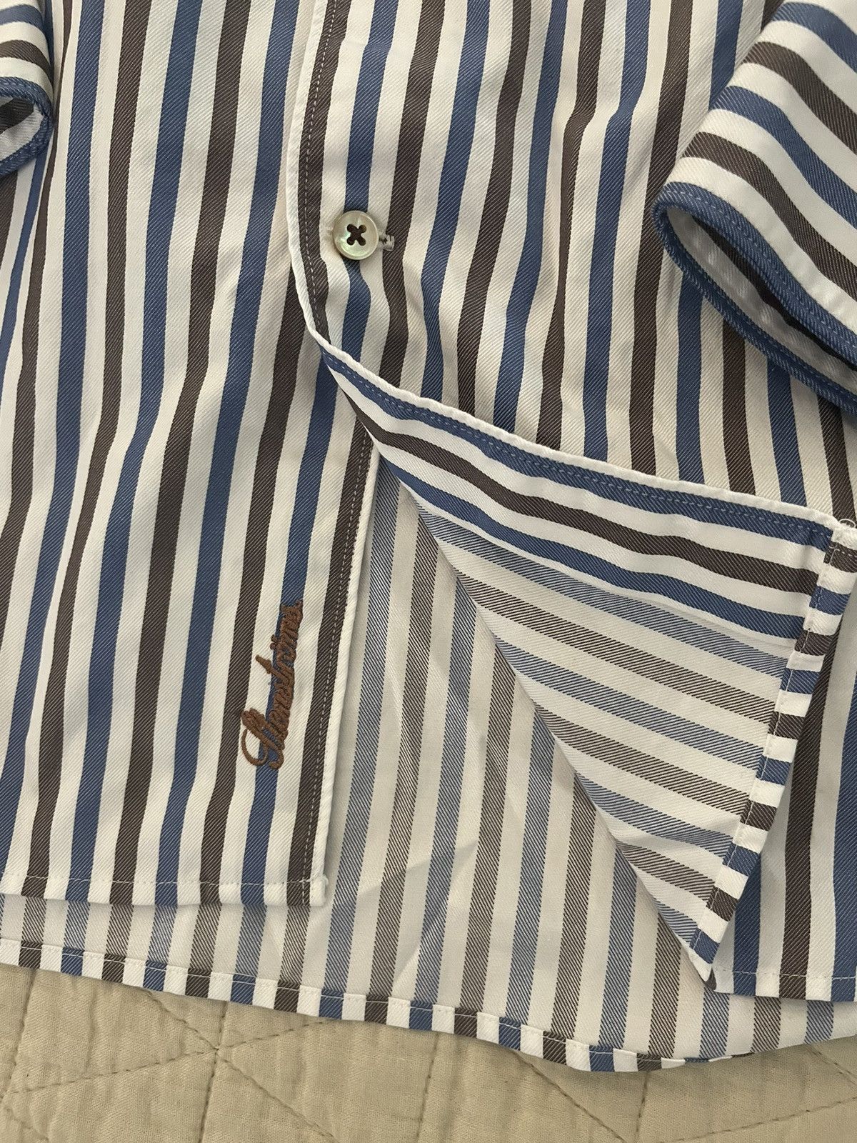 Strenstroms Bold Stripe Cutaway Collar Shirt Size US L / EU 52-54 / 3 - 3 Thumbnail