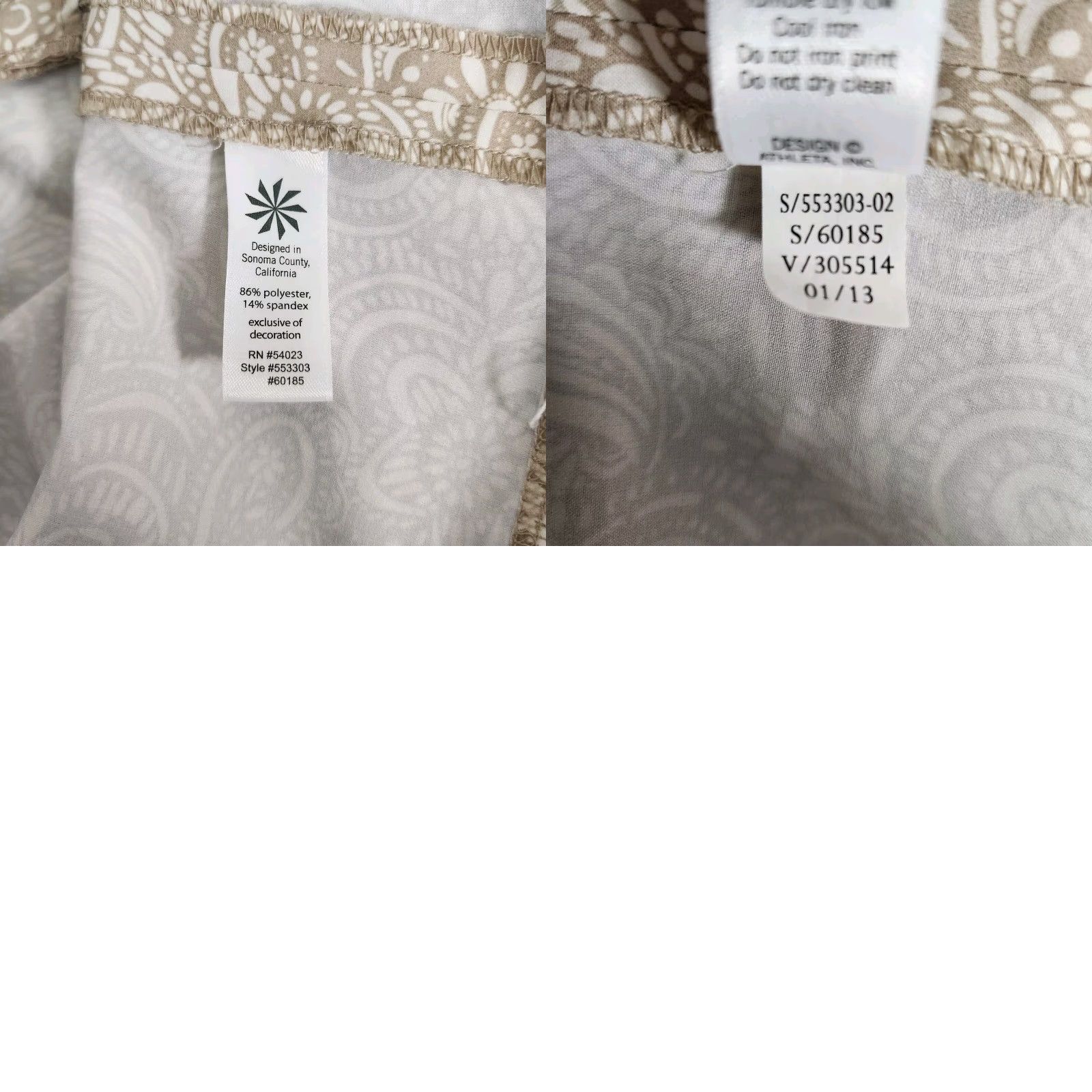 Athleta Athleta Womens Nearly Knotical Beige Paisley Floral Sleeveless Dress-Size 2 Size XS / US 0-2 / IT 36-38 - 8 Thumbnail