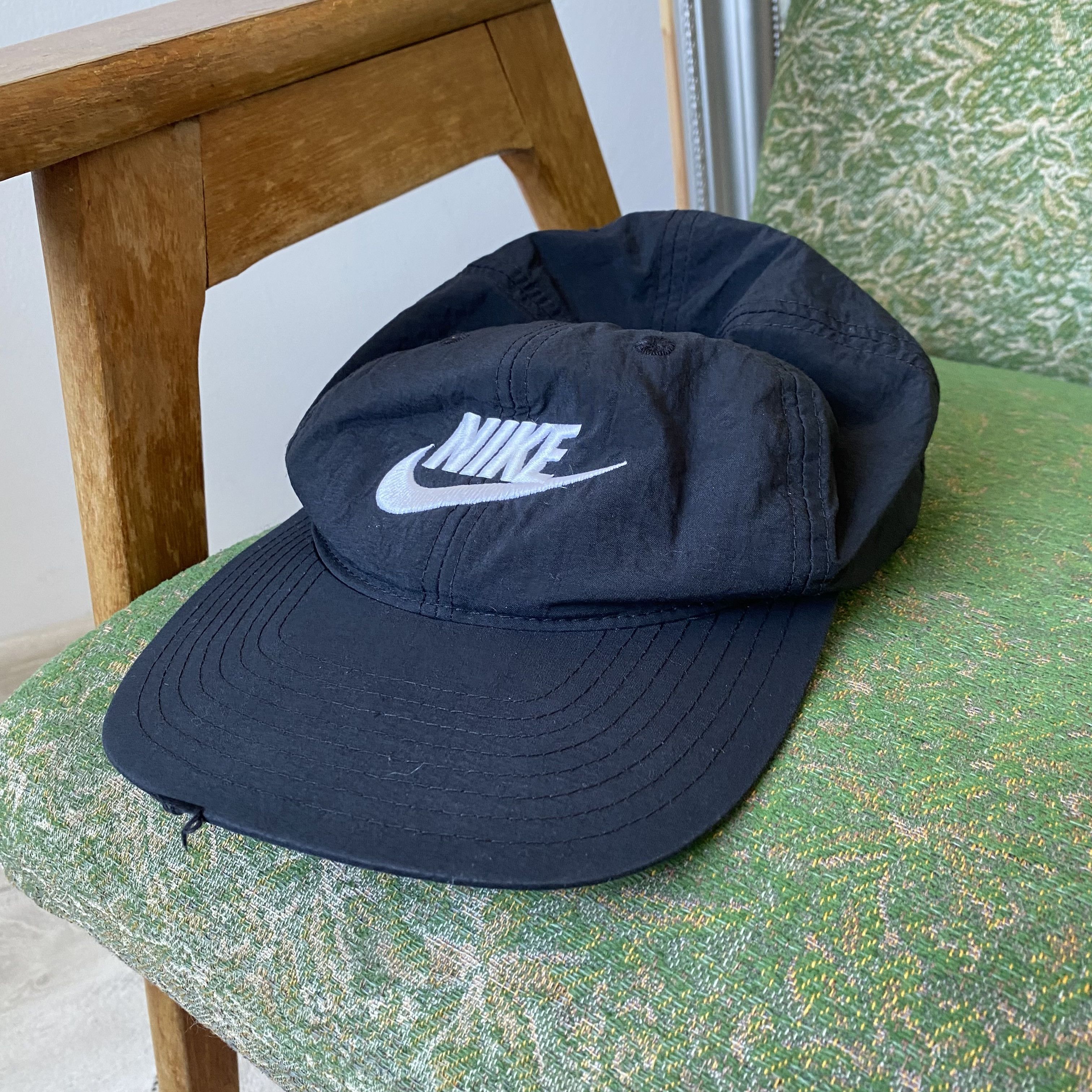 Nike 🖤 Vintage 80-90s Nike Nylon cap Big logo swoosh Dad hat Size ONE SIZE - 8 Thumbnail