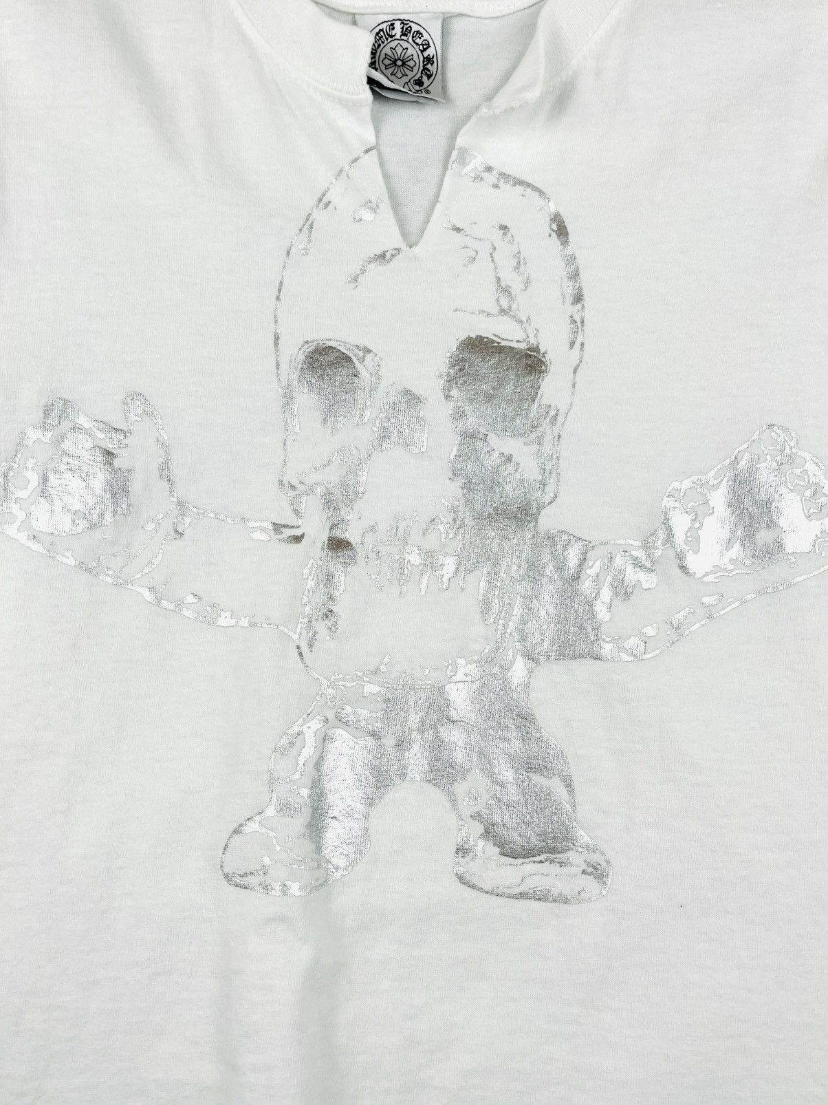 Chrome Hearts Chrome Hearts Foti Metallic Logo Slit Baby Tee Tshirt White Size M / US 6-8 / IT 42-44 - 3 Thumbnail