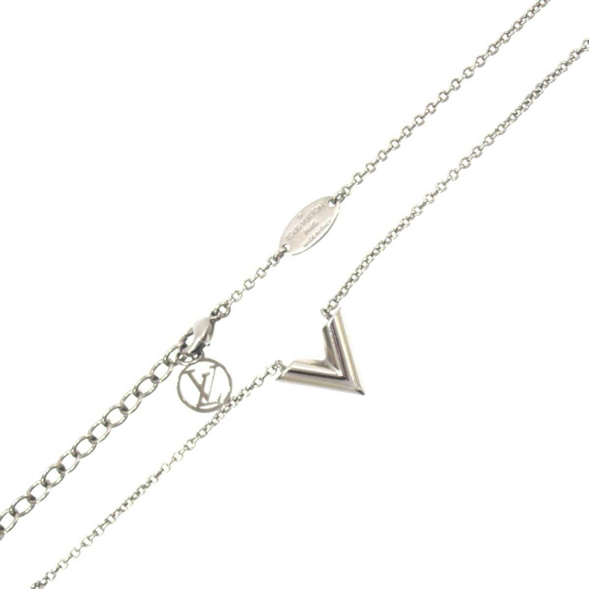 Louis Vuitton LOUIS VUITTON Essential V Necklace, Silver, M63197, LE4262, Neck circumference: Approximately 42.5-48cm Size ONE SIZE - 1 Thumbnail