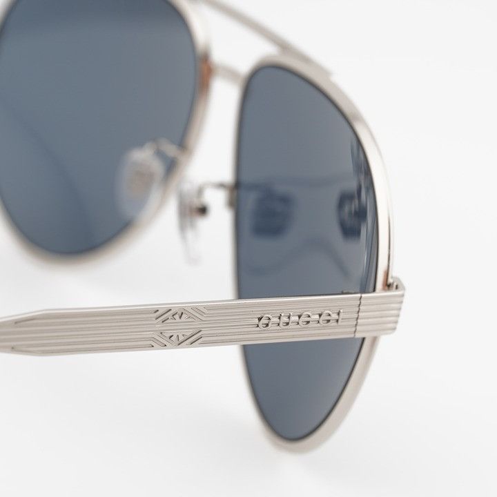 Gucci Gucci GG1513S 003 Sunglasses Silver Aviator Frame, Smoke Size ONE SIZE - 7 Thumbnail