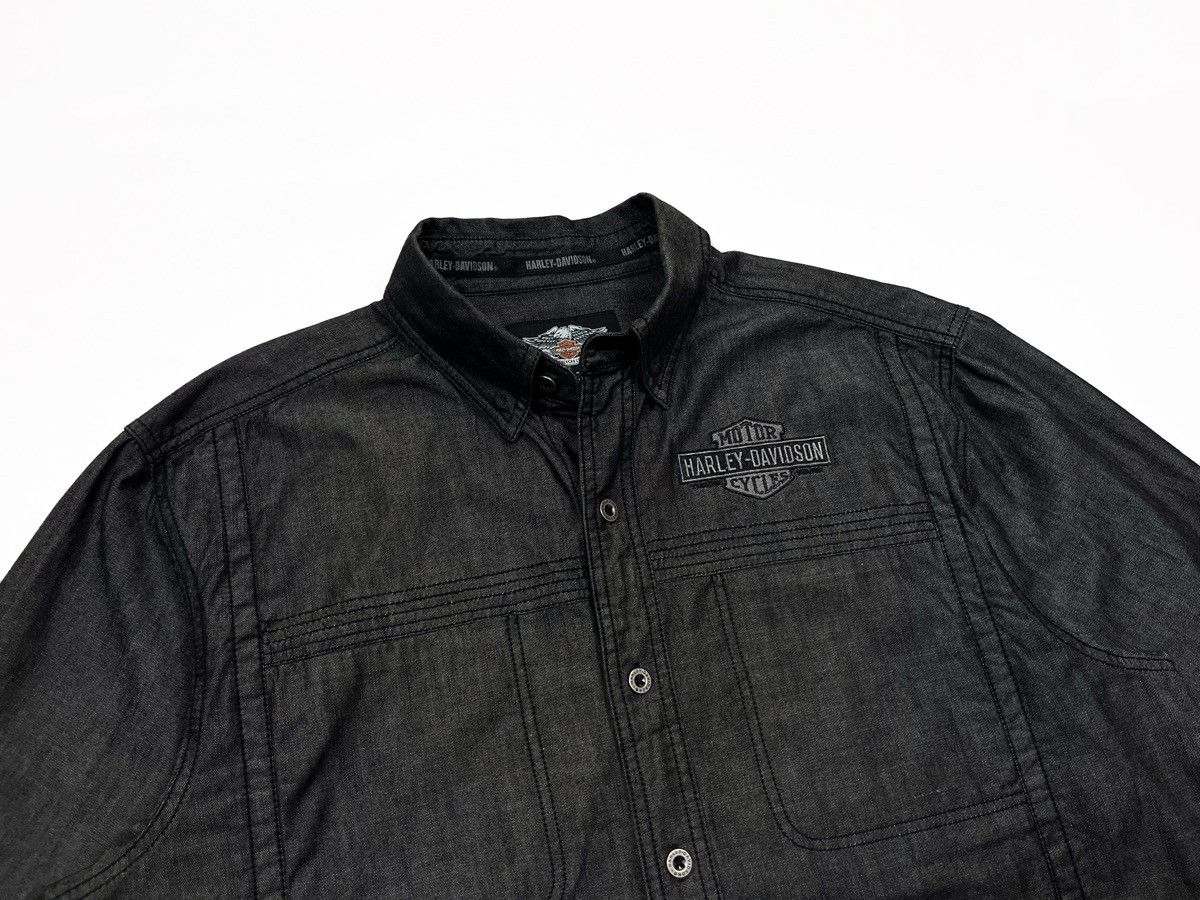 Harley Davidson Harley Davidson Denim Shirt Men's Size L Black Long Sleeve Size US L / EU 52-54 / 3 - 2 Thumbnail