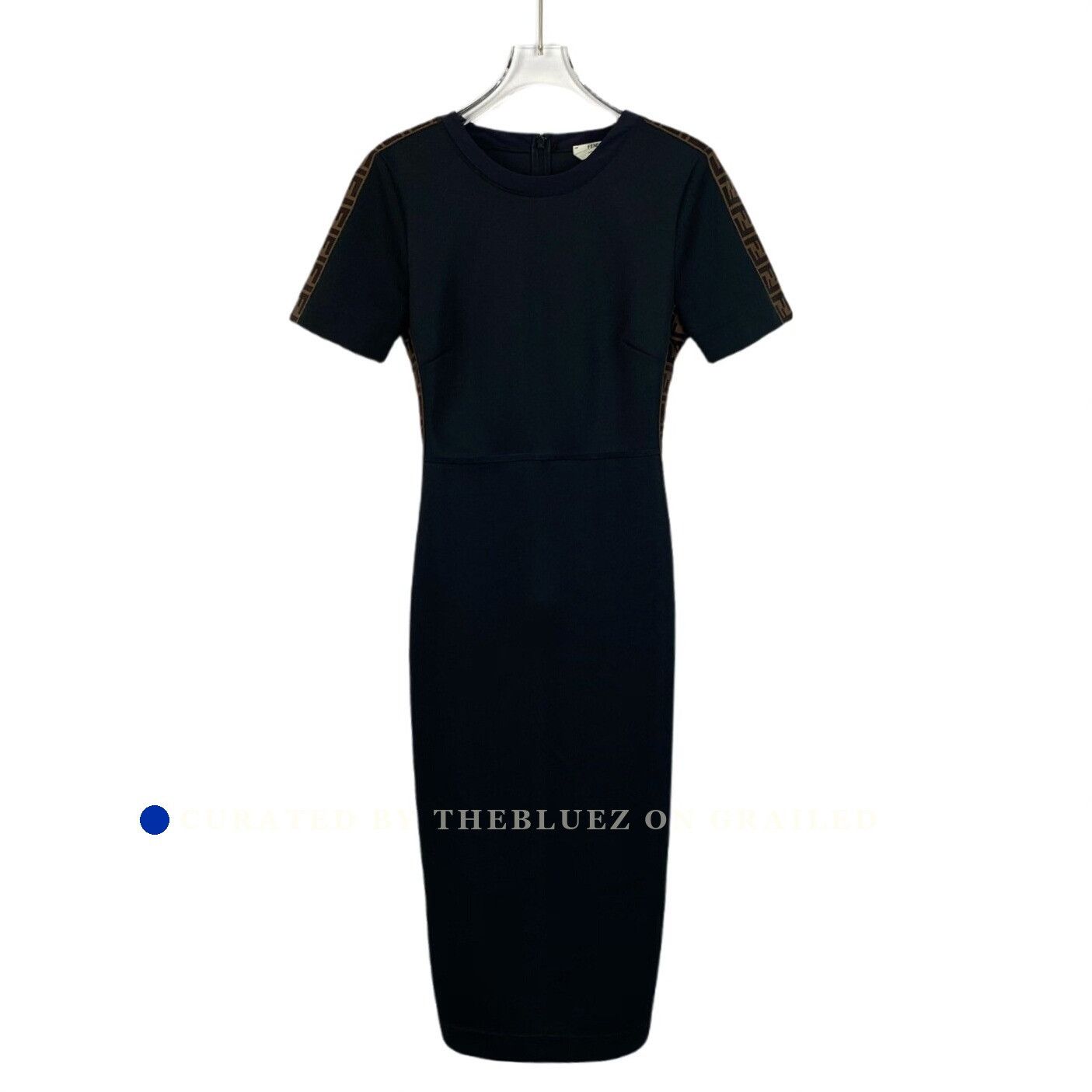 Fendi Fendi Black Side Logo Print Crewneck Dress Size S / US 4 / IT 40 - 1 Thumbnail