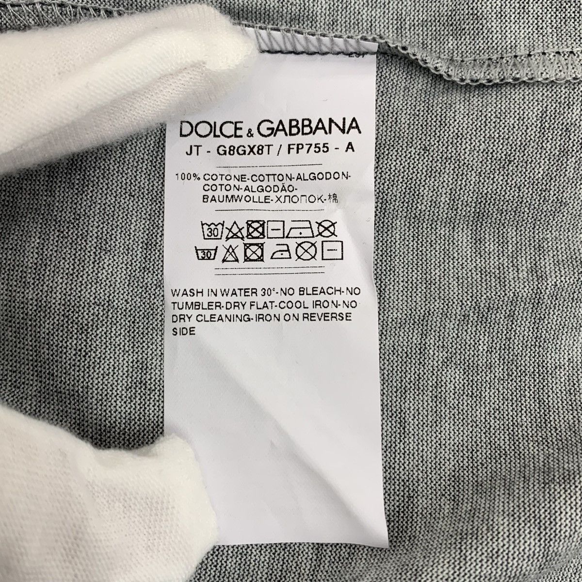 Dolce & Gabbana Dolce & Gabbana Cotton Crew Neck Short Sleeve T-Shirt K26WX Size US S / EU 44-46 / 1 - 8 Thumbnail