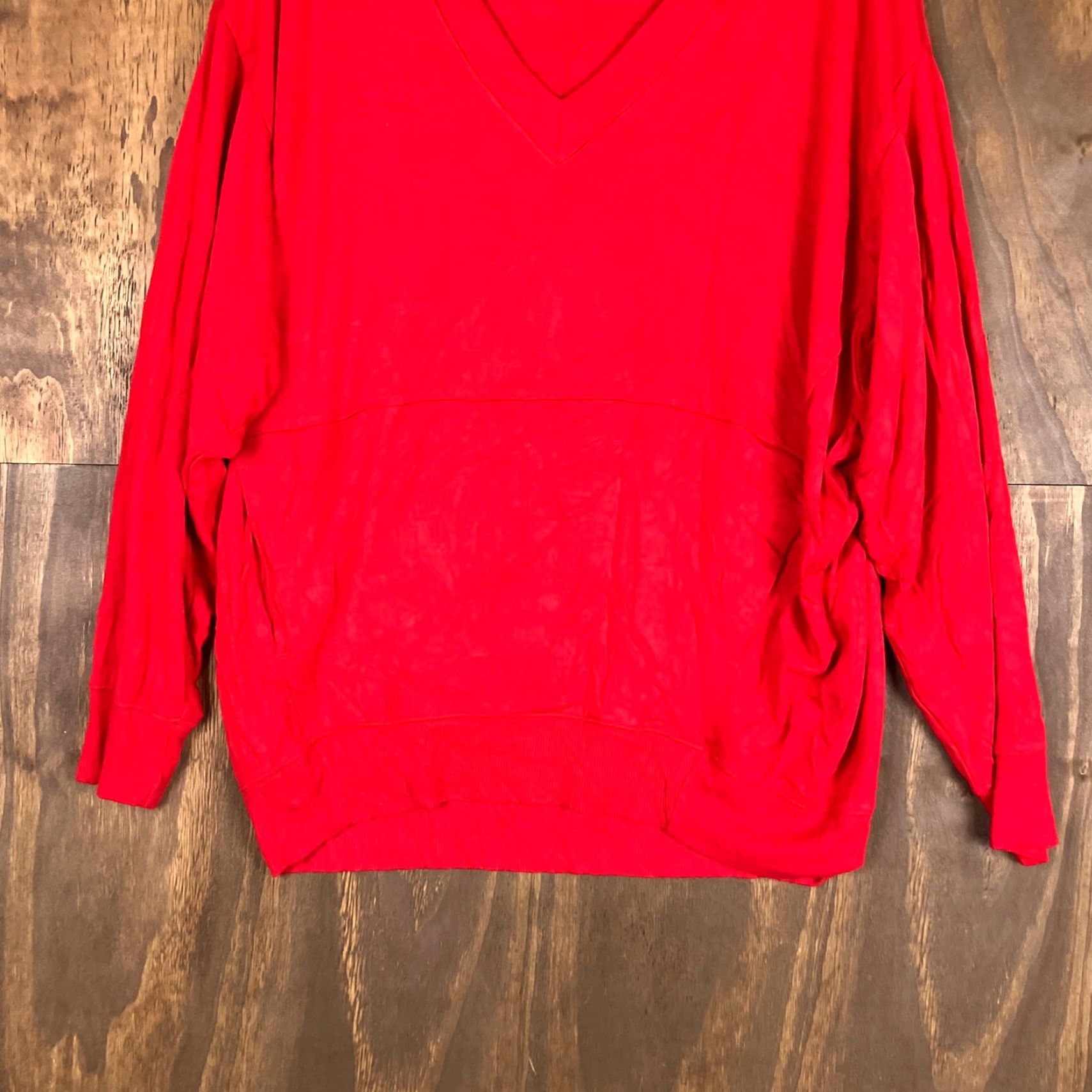 Express Express Womens Sweater Red V Neck Long Sleeve Relaxed Rayon Blend Small Size S / US 4 / IT 40 - 3 Thumbnail