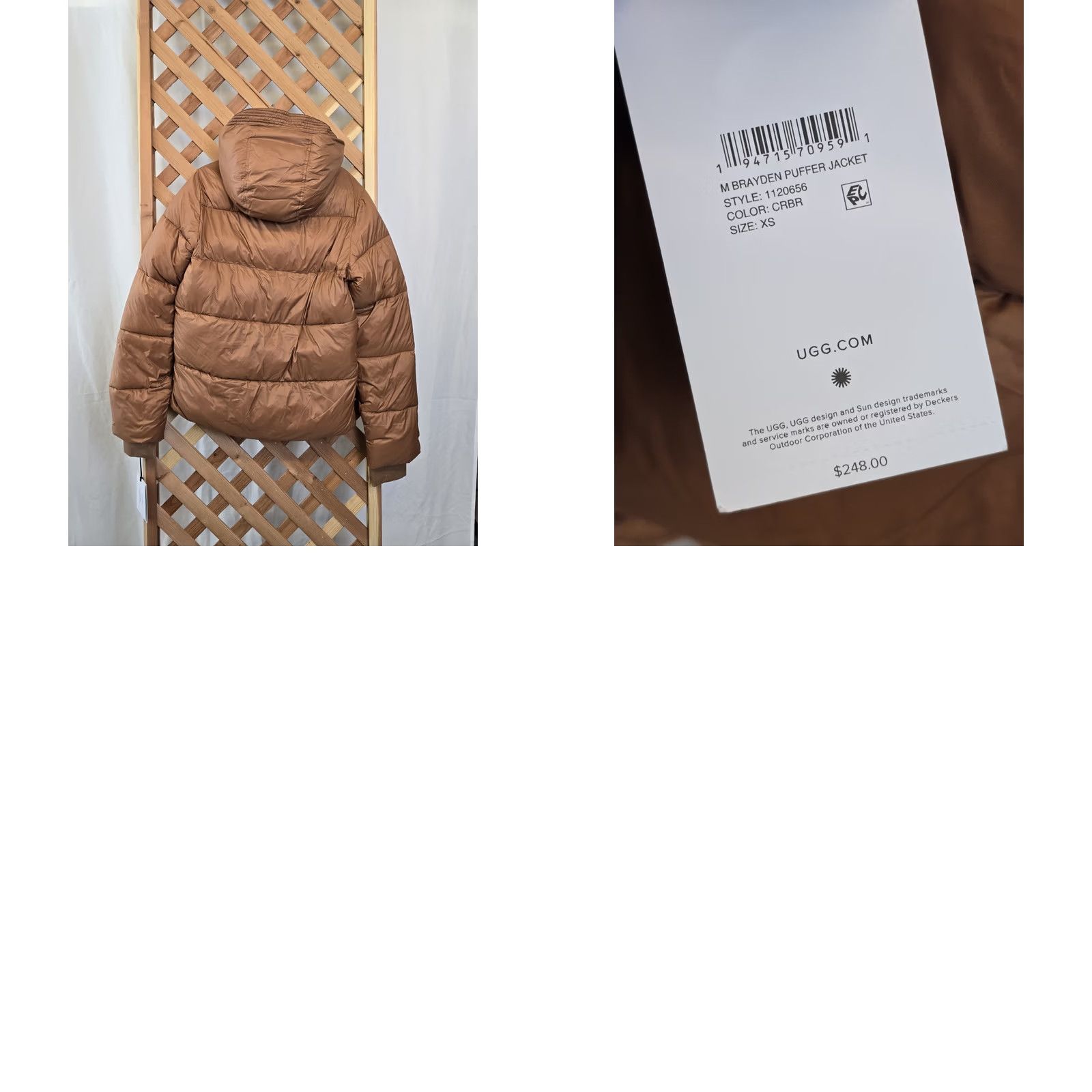 Ugg UGG Brayden Puffer Jacket Men XS Sherpa Hood Cedar Bark Water-resistant Hooded Zip Pockets Full Zip Woolly Outdoor 90s? Size US XS / EU 42 / 0 - 8 Thumbnail