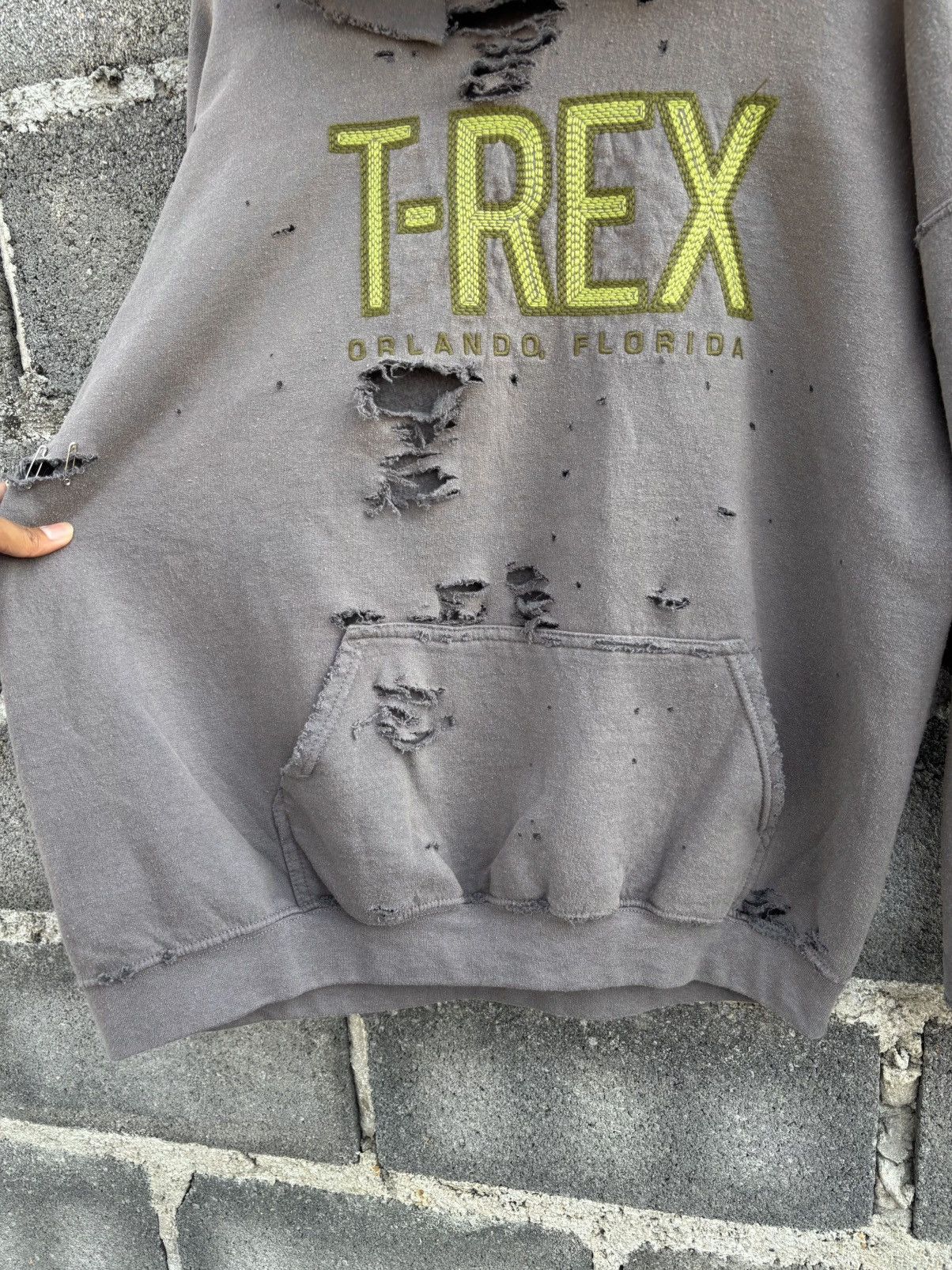Vintage Thrashed Distressed T-REX Hoodie Size US XL / EU 56 / 4 - 7 Thumbnail
