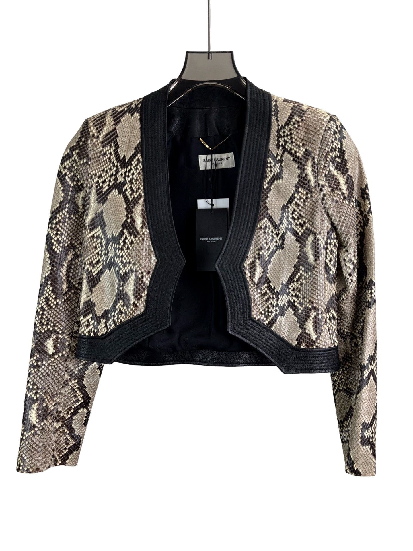 Saint Laurent Paris Saint Laurent Snakeskin Print Leather Jacket F36 Size XS / US 0-2 / IT 36-38 - 1 Thumbnail