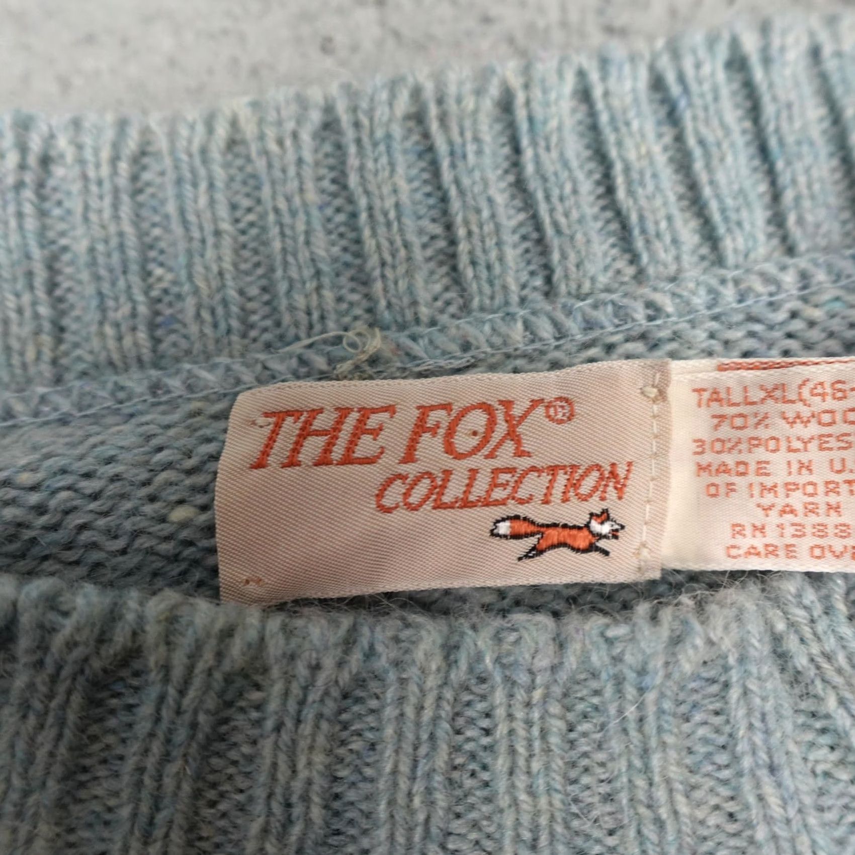 Vintage VINTAGE The Fox Collection Sweater Mens XL Tall Blue Wool Blend Crewneck 80s Size US XL / EU 56 / 4 - 2 Thumbnail