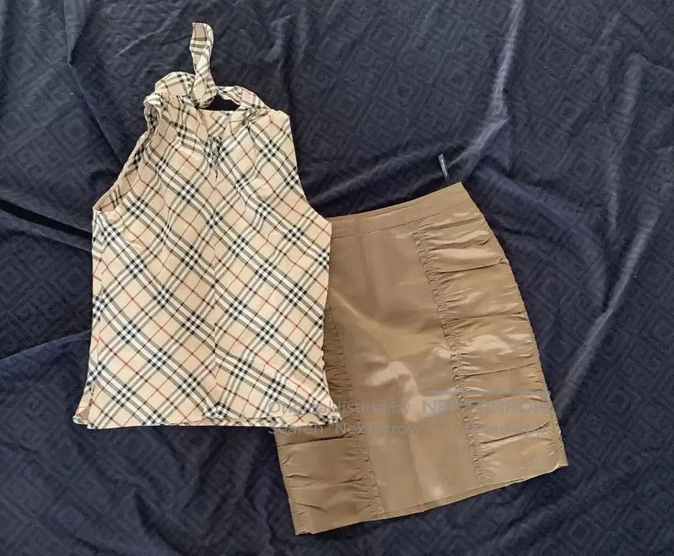 Burberry Burberry Women’s Khaki Check Cotton Top. Size S / US 4 / IT 40 - 2 Thumbnail