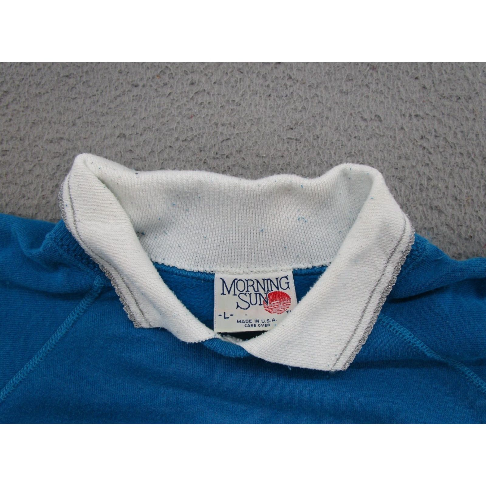 Vintage VTG 80s Morning Sun Farm Winter Raglan Sleeve Sweatshirt SZ L Grandma Women Pullover Blue Size L / US 10 / IT 46 - 5 Thumbnail