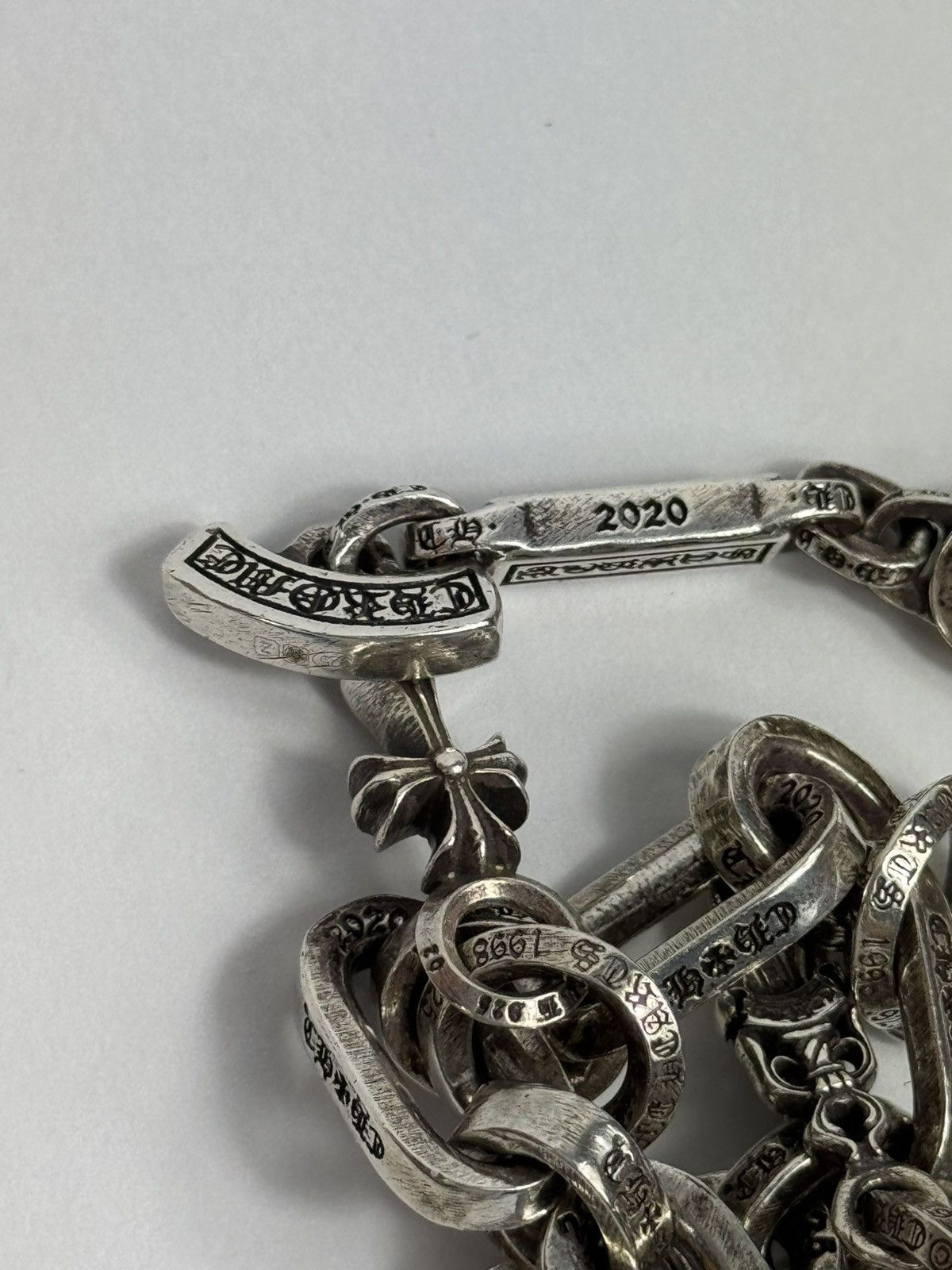 Chrome Hearts 40g STERLING SILVER PAPER E CHAIN MULTI CHARM BRACELET RARE Size ONE SIZE - 9 Thumbnail