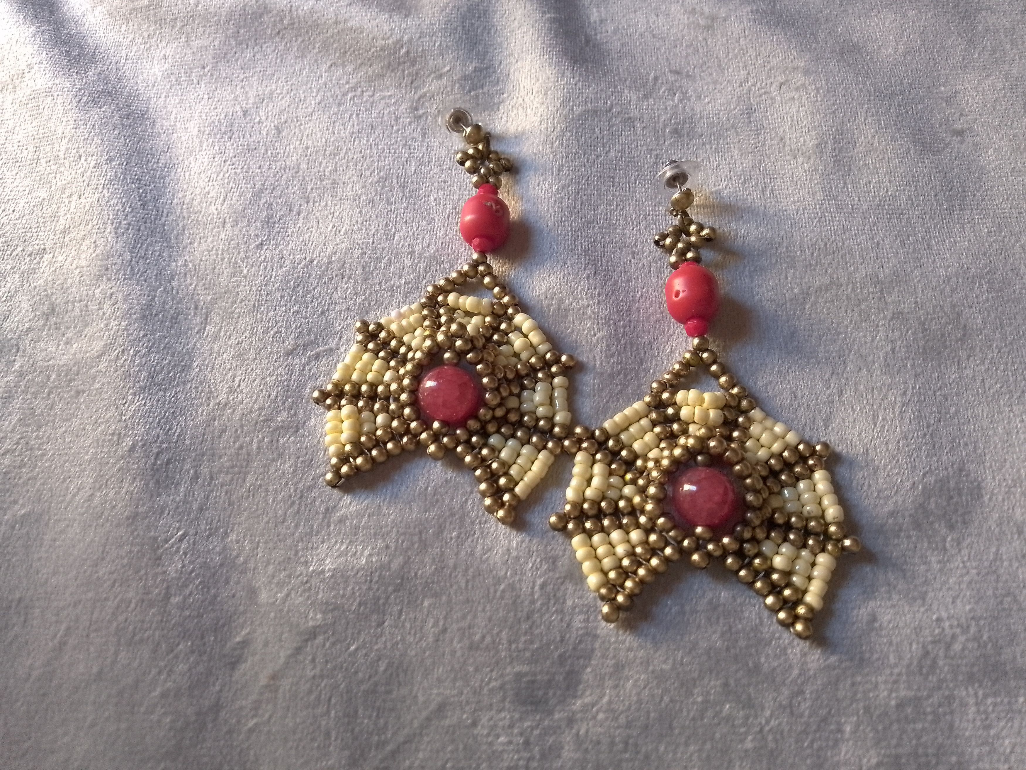 Handmade Earrings Boho Ethnic Agate Bamboo Coral Gemstones Size ONE SIZE - 6 Thumbnail