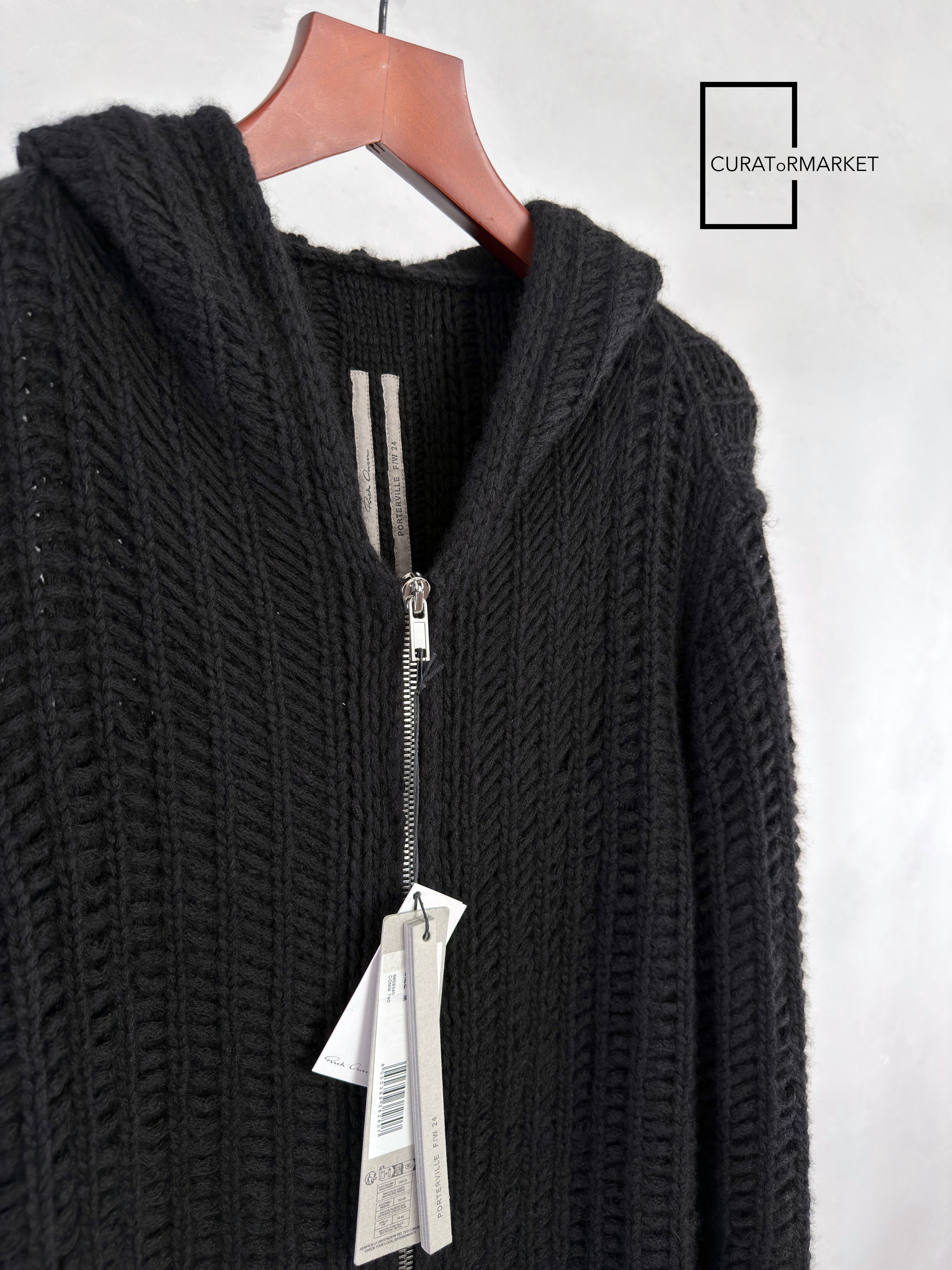 Rick Owens RARE GRAIL Cashmere Silk Zipped Hoodie Knit FW24 Porterville Size US M / EU 48-50 / 2 - 3 Thumbnail