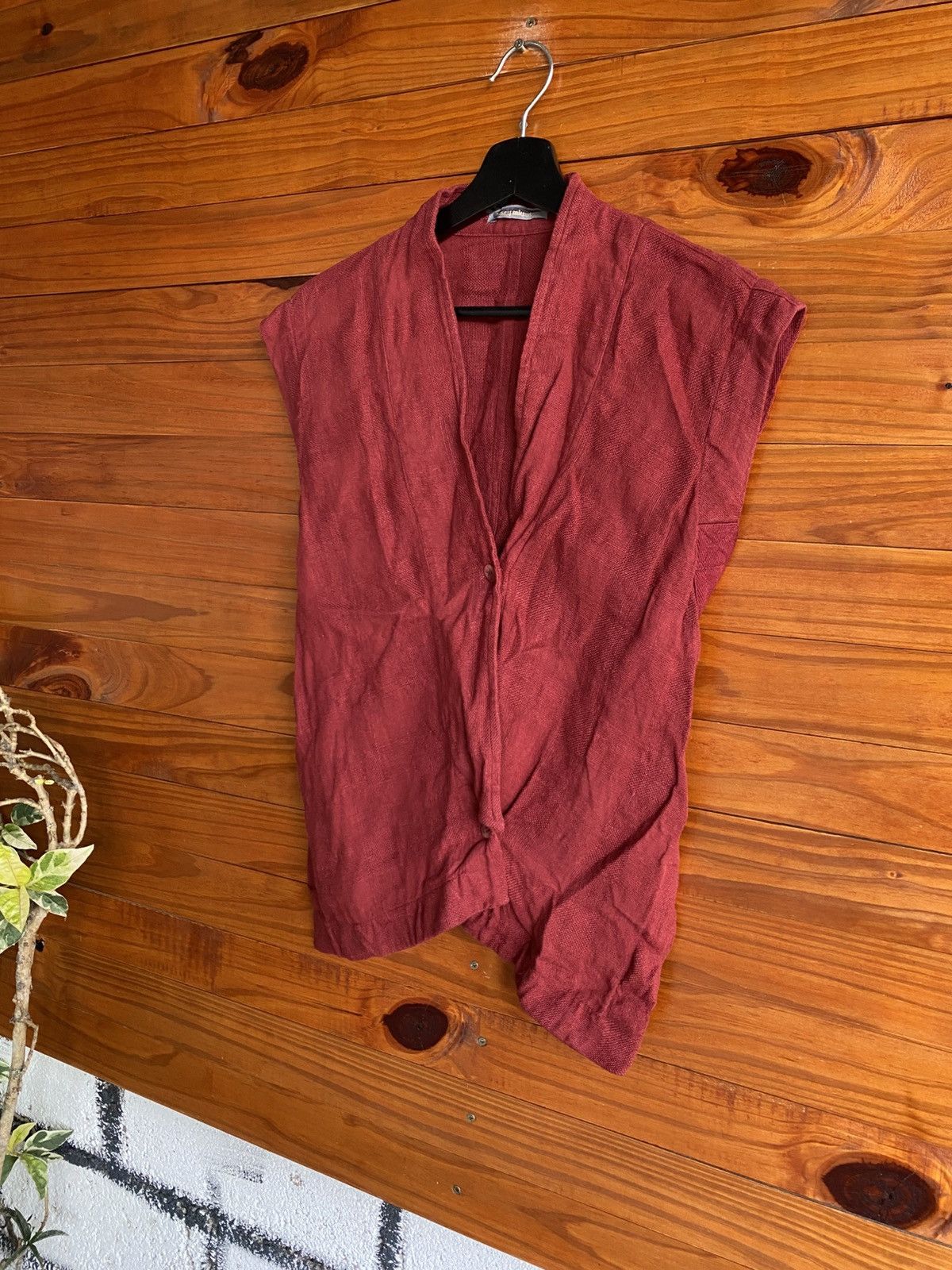 Issey Miyake Vintage Issey Miyake Sleeveless Wrap Vest Linen Look Size M / US 6-8 / IT 42-44 - 3 Thumbnail