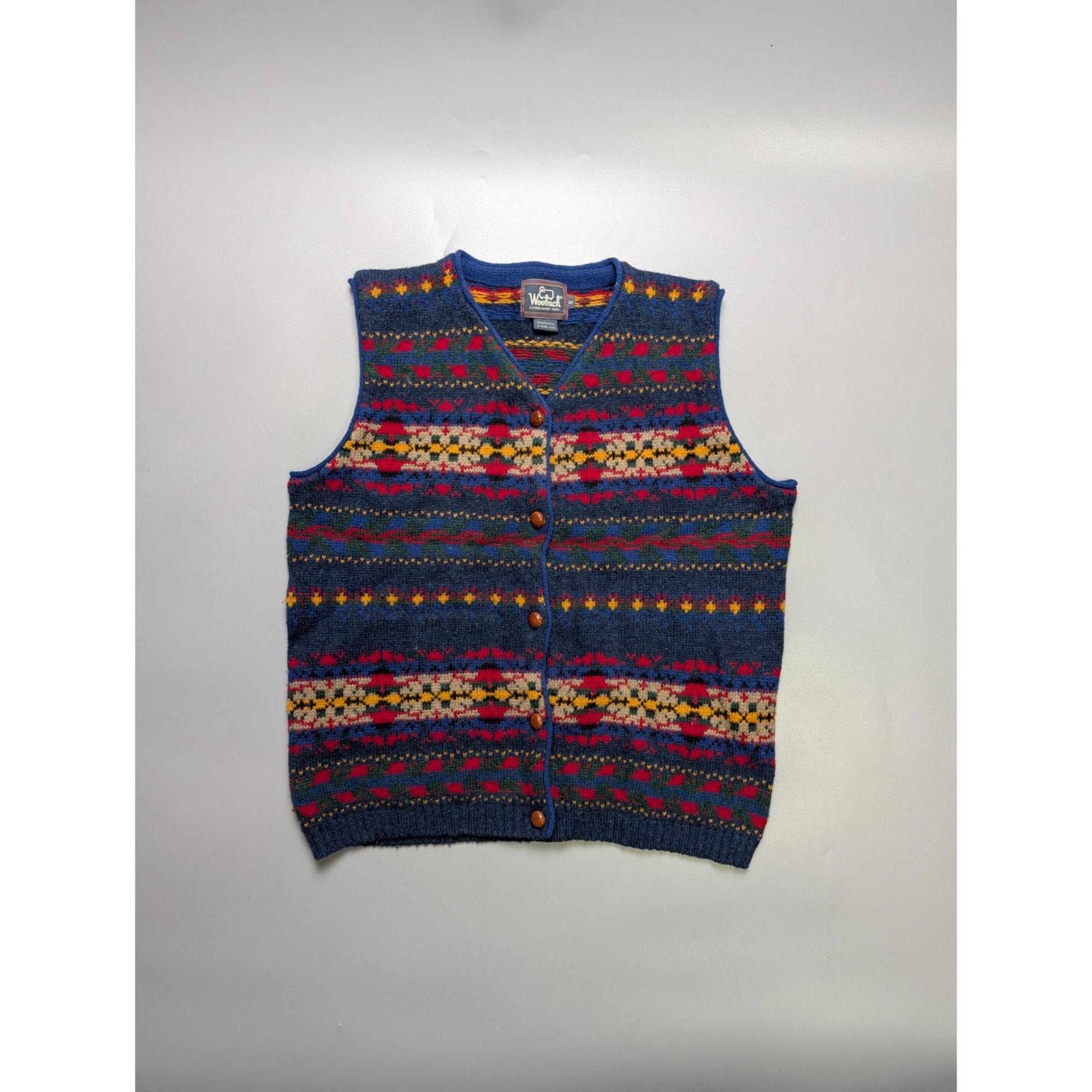 Woolrich Woolen Mills Woolrich Vintage Native Pattern Wool Gilet (Y1097) Size S / US 4 / IT 40 - 1 Thumbnail