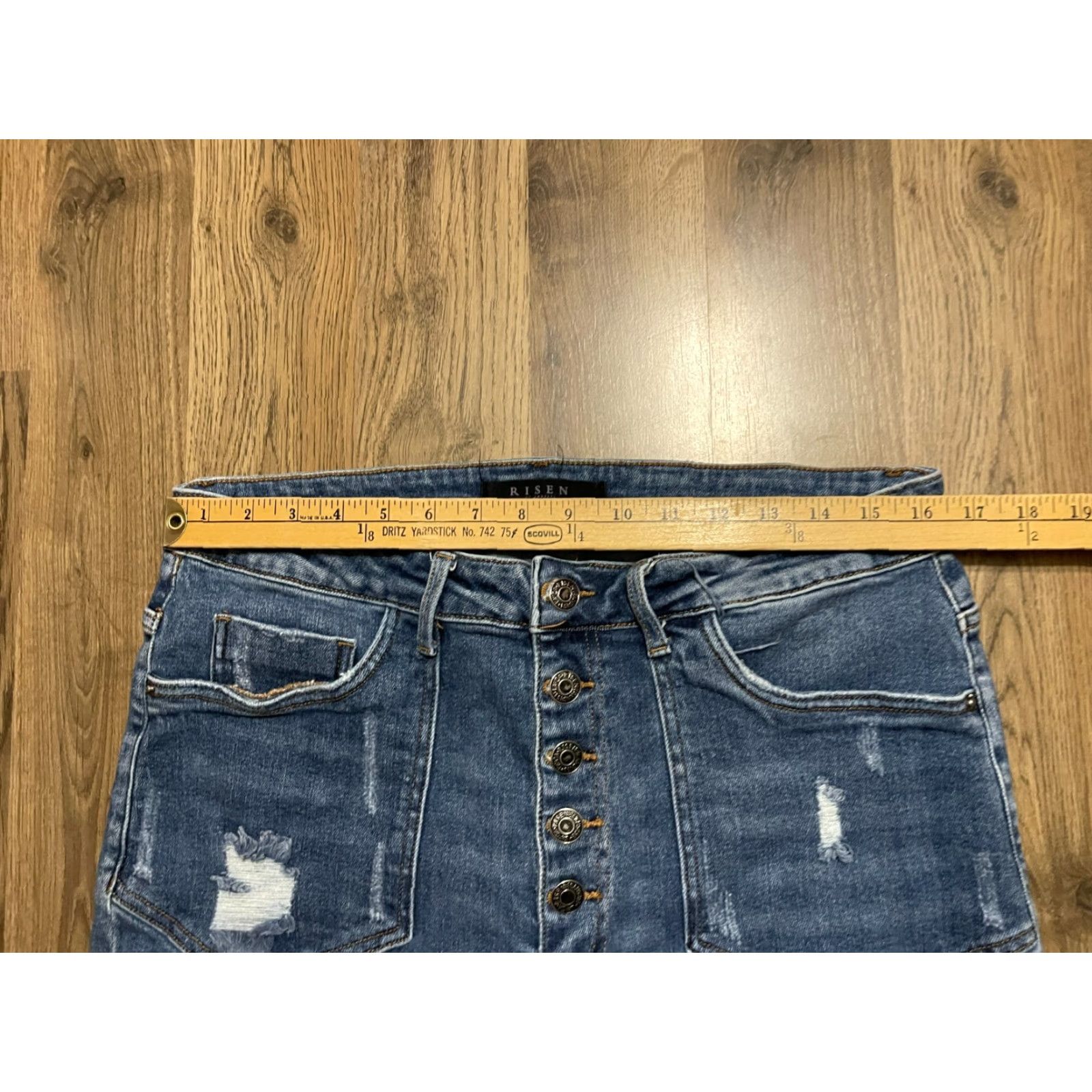 Vintage Los Angeles Risen Jeans Women 1XL Blue Denim Skinny Button Fly Jeans Size 40" / US 18 - 7 Thumbnail
