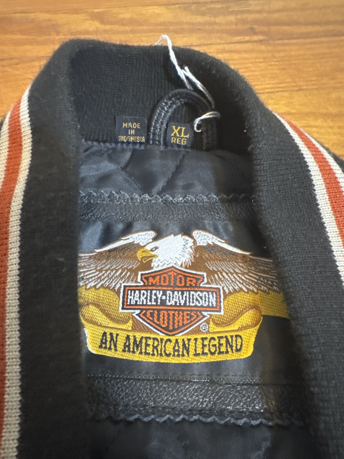 Harley Davidson Harley Davidson Leather Varsity Bomber Jacket Size US XL / EU 56 / 4 - 5 Thumbnail