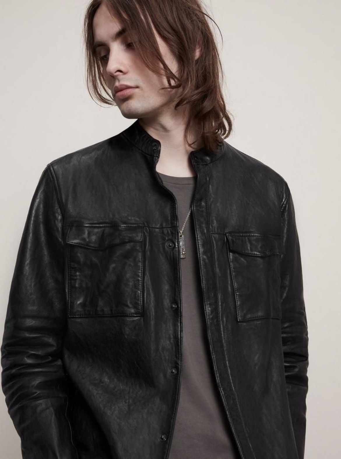 John Varvatos Leather Shirt Jacket Small Size US S / EU 44-46 / 1 - 2 Thumbnail