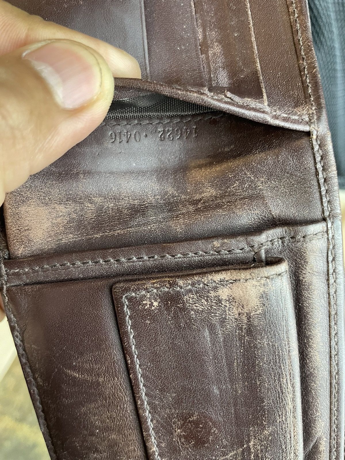 Gucci × Vintage Gucci Leather Monogram Wallet Size ONE SIZE - 8 Thumbnail