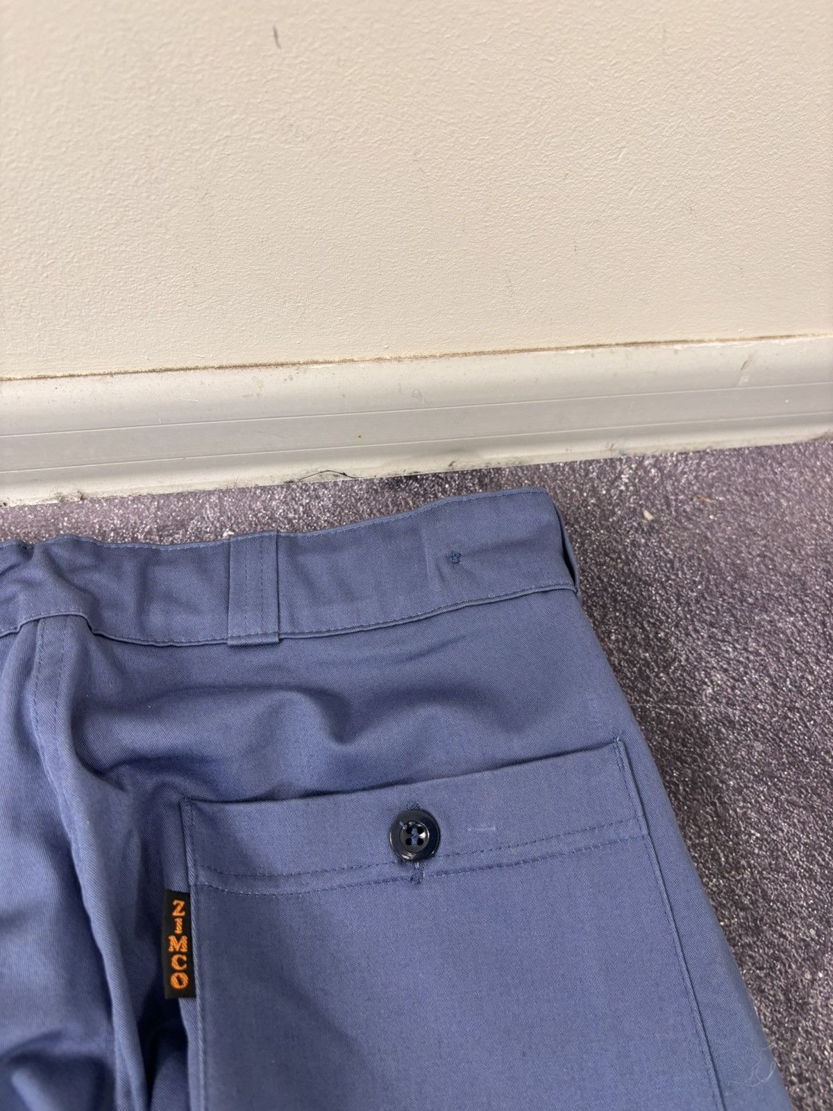 Other Vintage 1970s French Workwear Zimco Slate Blue Utility Pants Size US 34 / EU 50 - 21 Thumbnail