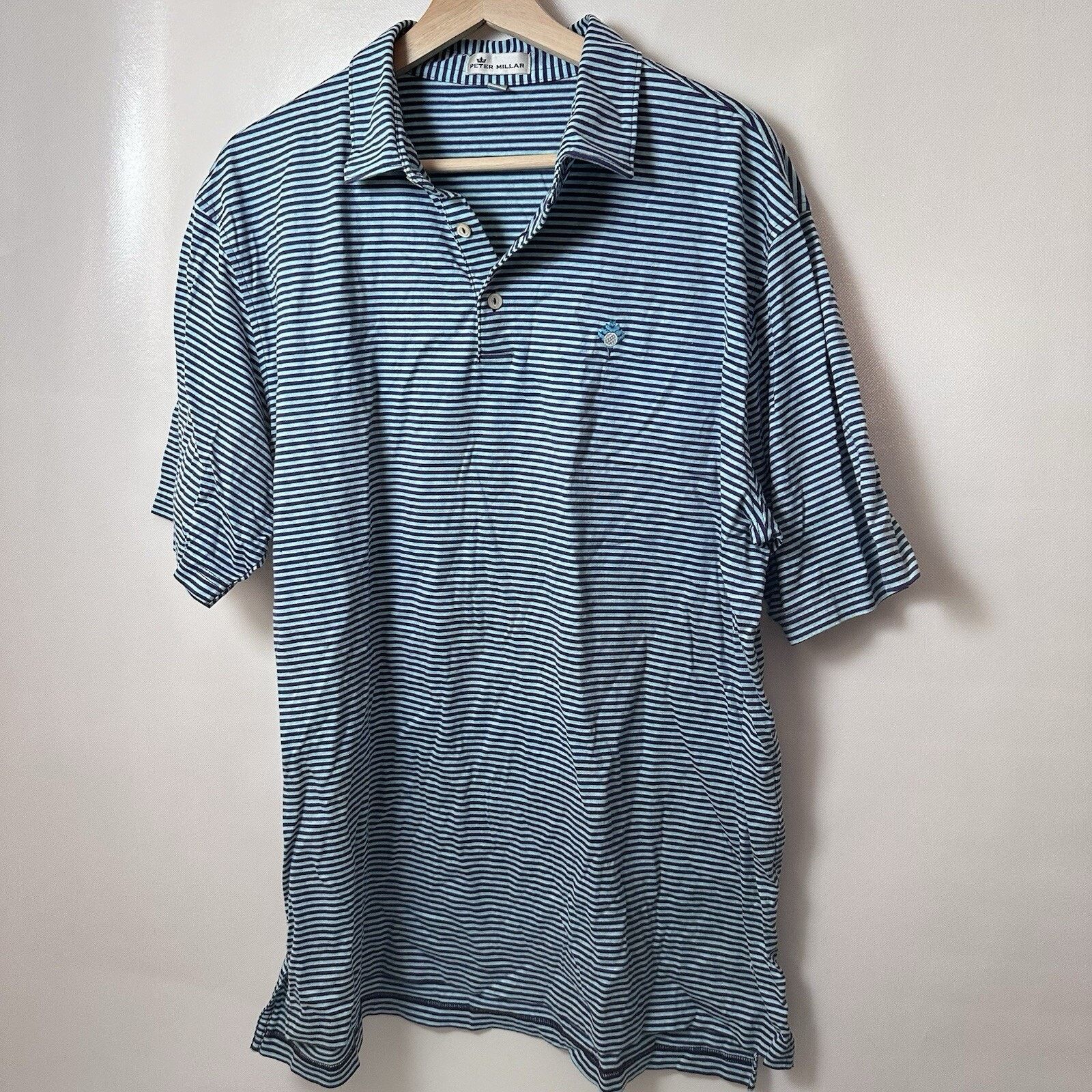 Peter Millar Peter Millar Polo Mens Blue Striped Golf Sports Preppy XL Size US XL / EU 56 / 4 - 1 Thumbnail