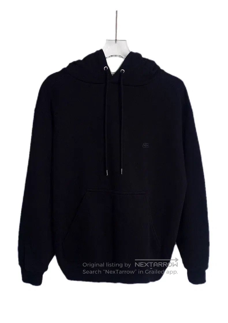 Balenciaga Balenciaga Black Logo Embroidered Cotton Hooded Drawstring Size US XS / EU 42 / 0 - 1 Thumbnail