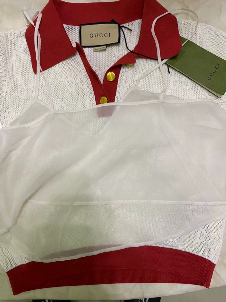Gucci Gucci White and red color matching full logo translucent po Size XS / US 0-2 / IT 36-38 - 7 Thumbnail