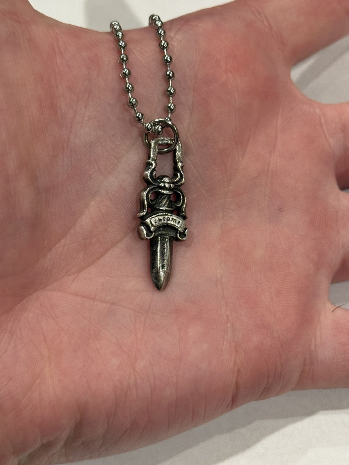 Chrome Hearts Chrome Hearts Dagger Pendant Ball Chain Necklace Silver .925 Size ONE SIZE - 4 Thumbnail
