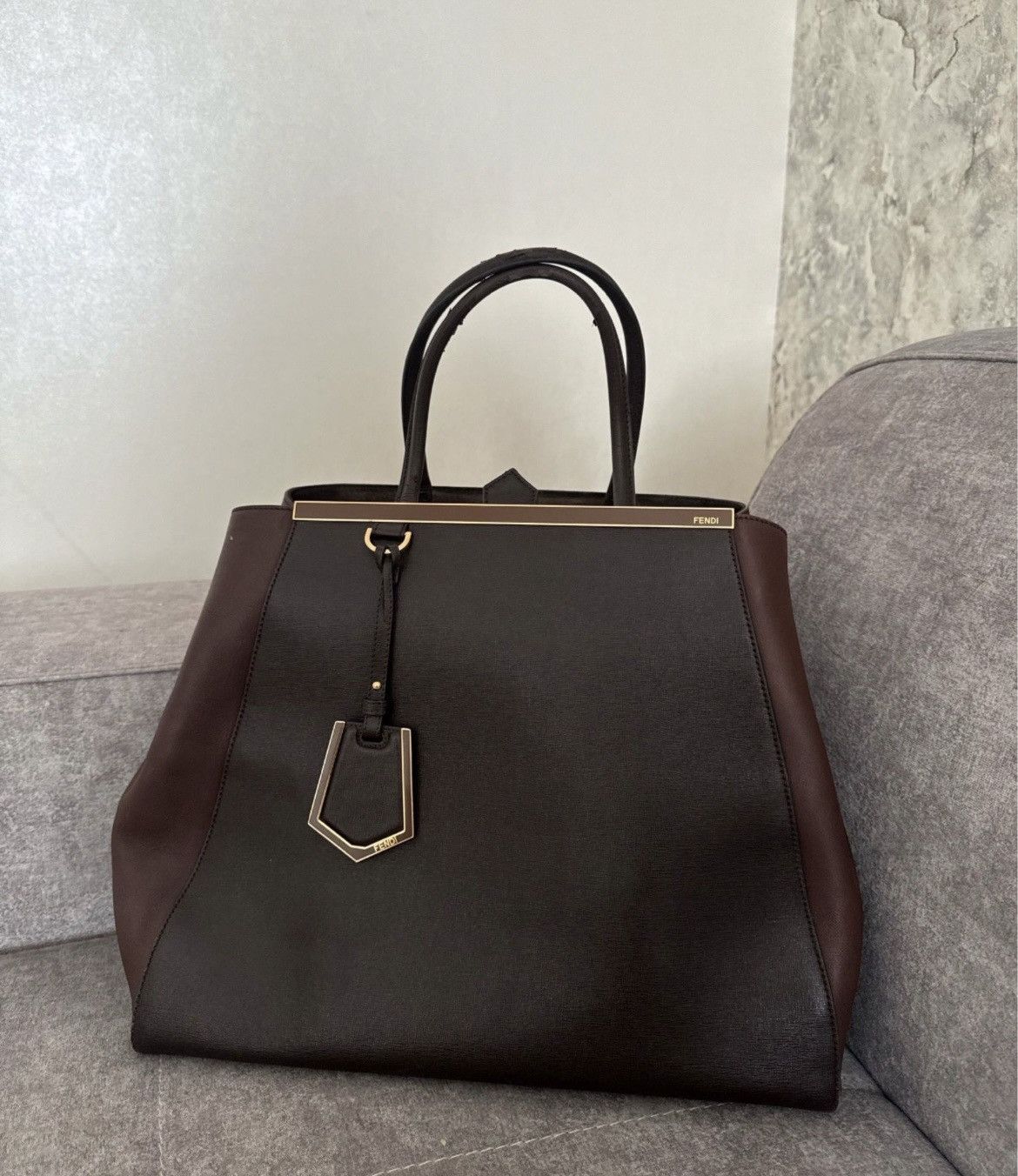 Fendi Fendi 2 Jours Large Brown Shopper Tote Bag Size ONE SIZE - 4 Thumbnail