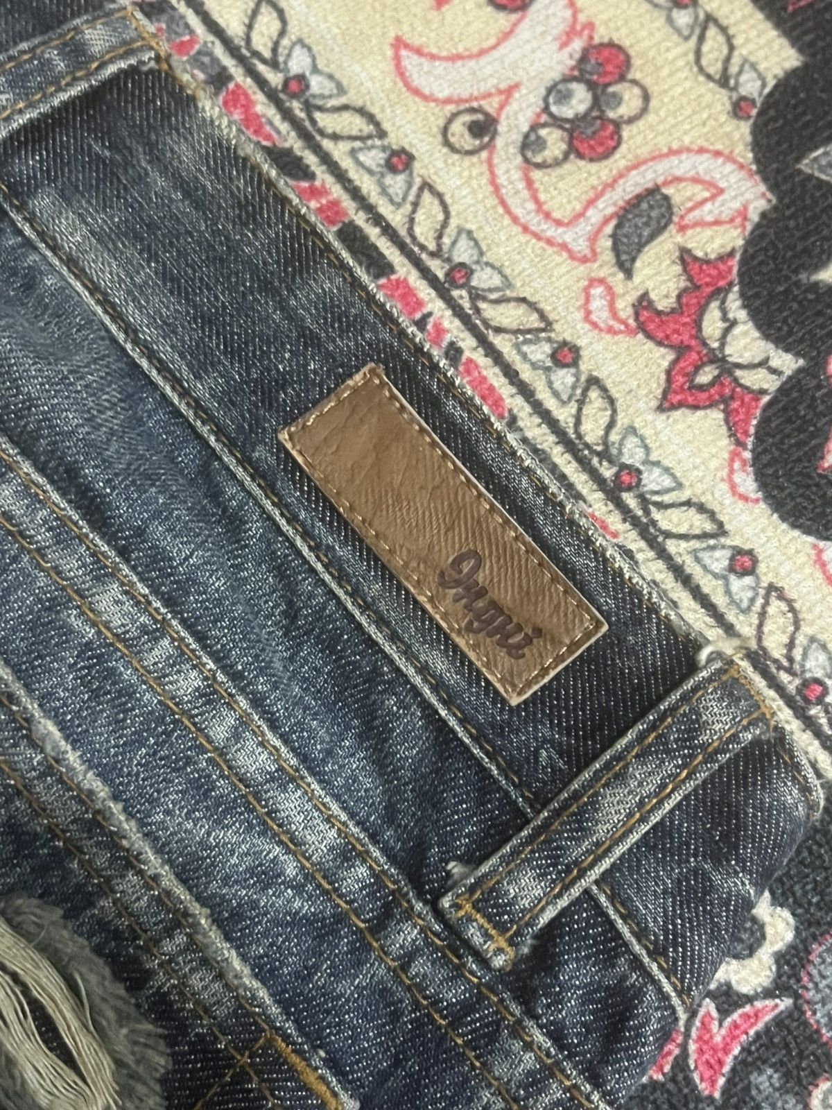 CIVARIZE Vintage Japanese Brand IGNI Dark Washed Distress Flare Jeans Size 28" / US 6 / IT 42 - 7 Thumbnail