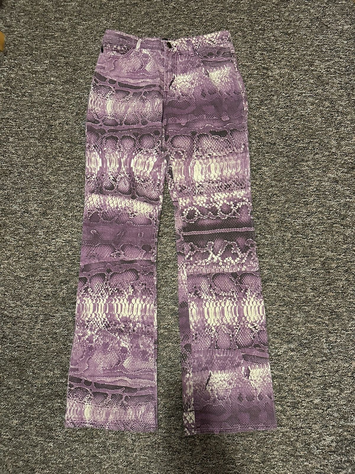 Just Cavalli Just cavalli snakeskin print flared pants Size US 27 - 1 Thumbnail