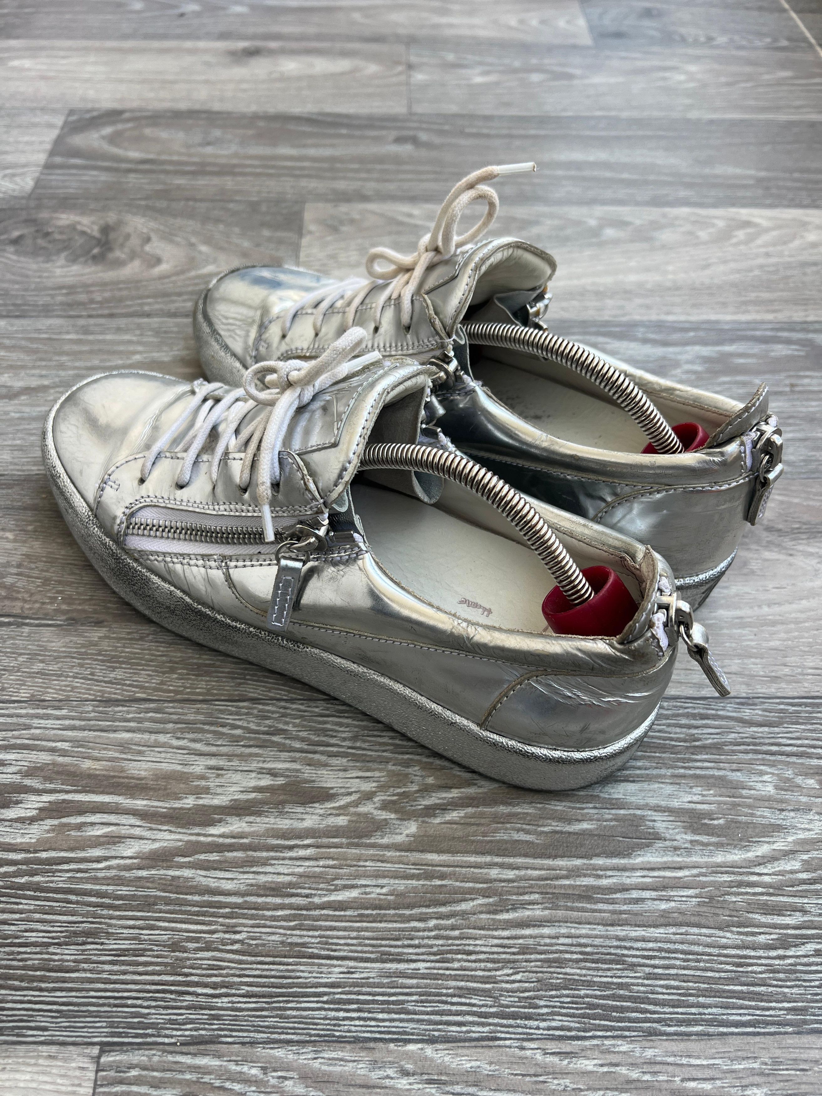 Giuseppe Zanotti Giuseppe Zanotti Frankie Metallic Leather Sneakers Sz 44 Size US 11 / EU 44 - 7 Thumbnail