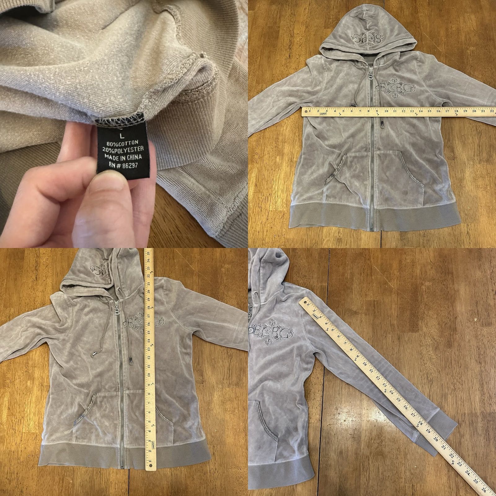 Bcbgmaxazria Vintage BCBG Y2K Embroidered Full Zip Hoodie Sweatshirt Large Size L / US 10 / IT 46 - 8 Thumbnail