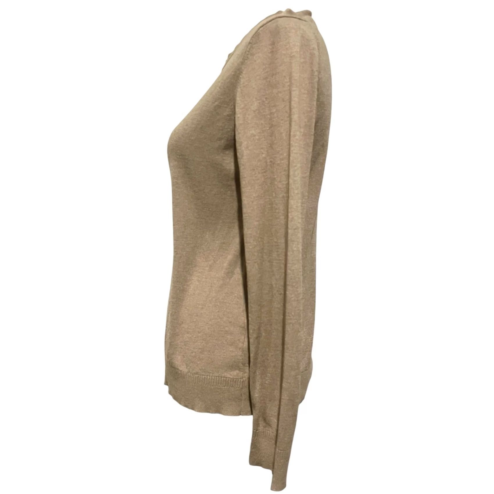 Banana Republic Banana Republic Womens Silk Cashmere Sweater Tan Crew Neck Lightweight Sz L Pullover Solid Long Sleeve Womens Size L / US 10 / IT 46 - 3 Thumbnail