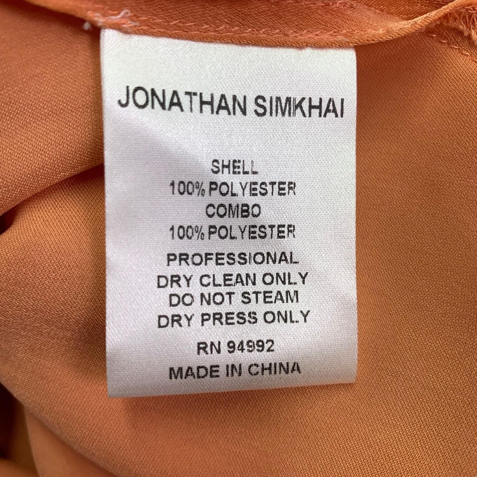Jonathan Simkhai JONATHAN SIMKHAI Orange Coral Satin Raw Edge Midi Skirt Size 26" / US 2 / IT 38 - 5 Thumbnail