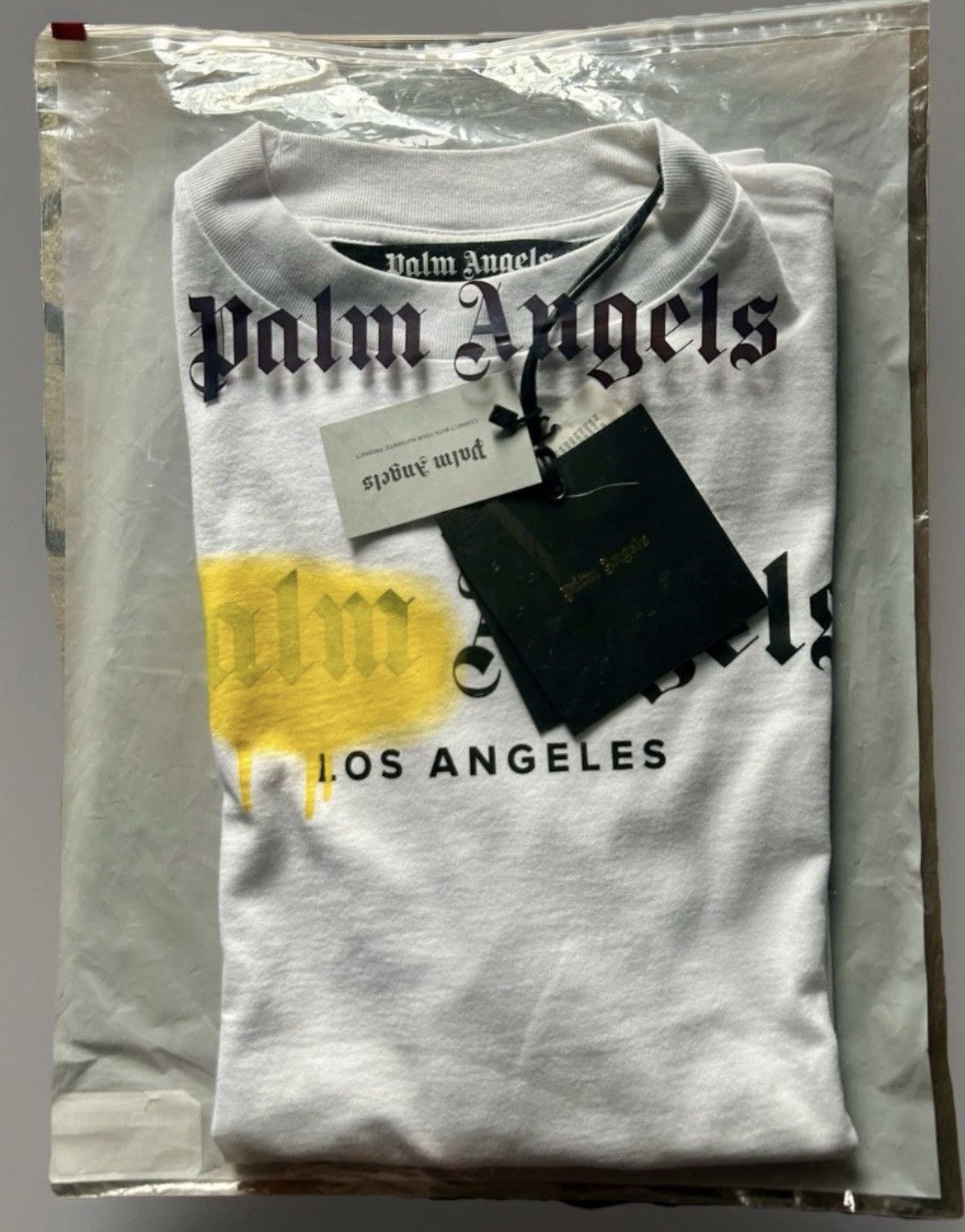 Palm Angels Palm Angels - LA Spray Paint T-Shirt in White Size Large Size US L / EU 52-54 / 3 - 9 Thumbnail