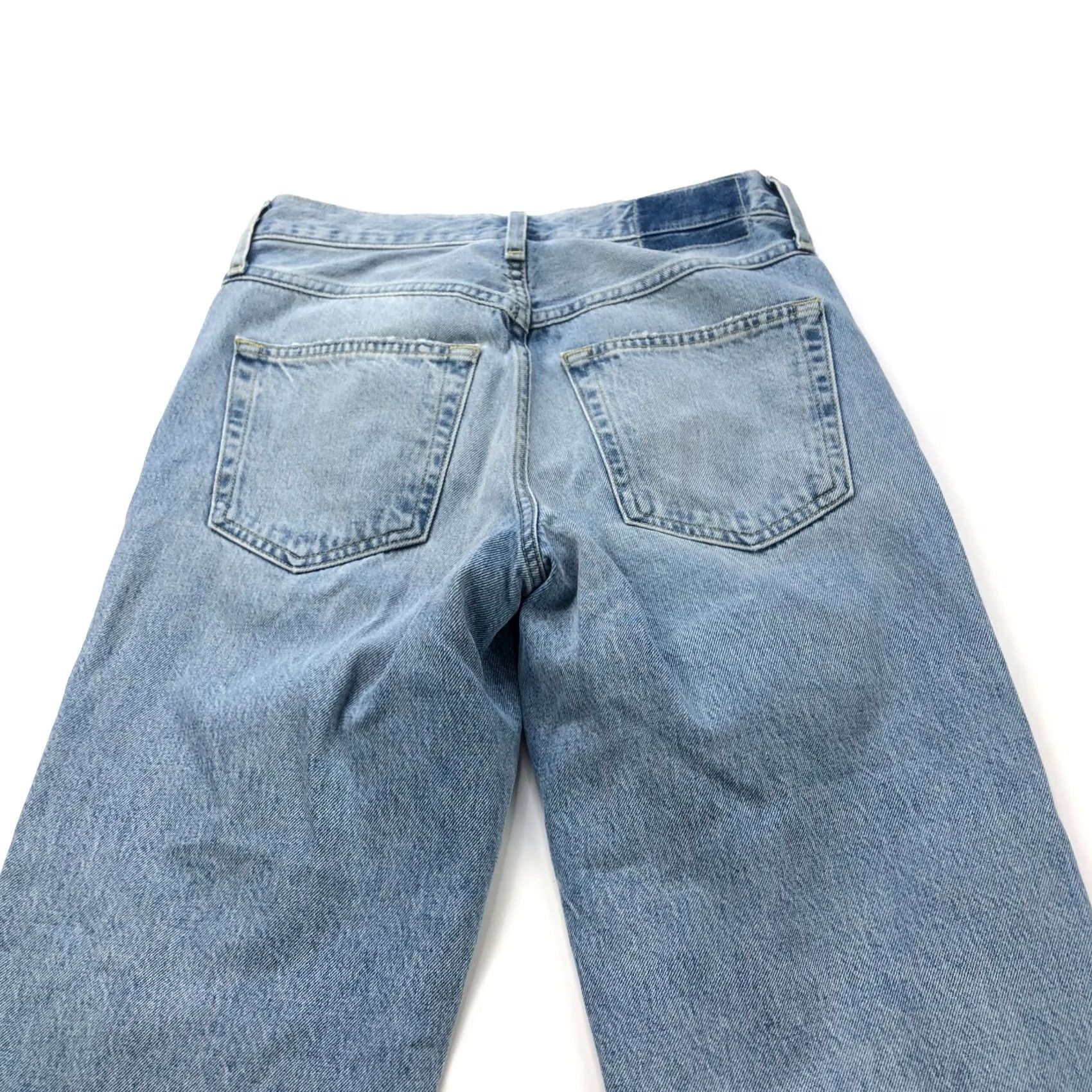 AMO AMO Valentina Jeans Women Blue Mid Rise Straight Denim 23 29W 29L Pockets Distressed Size 40" / US 18 - 3 Thumbnail