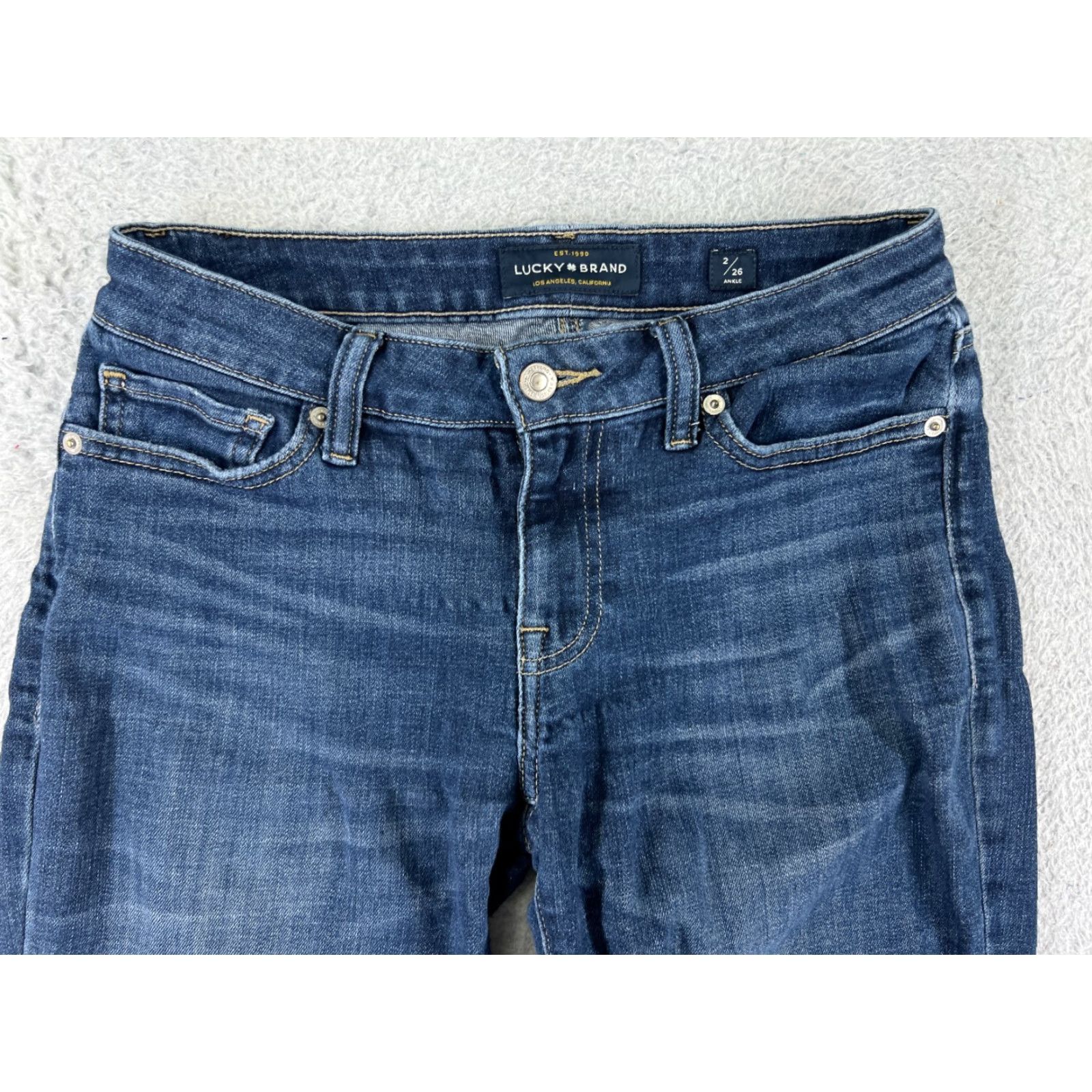 Lucky Brand VINTAGE Lucky Brand Jeans Women 2 Blue Denim Pants Skinny Tapered Cotton Blend 5-Pocket Blue USA Womens Size 26" / US 2 / IT 38 - 7 Thumbnail