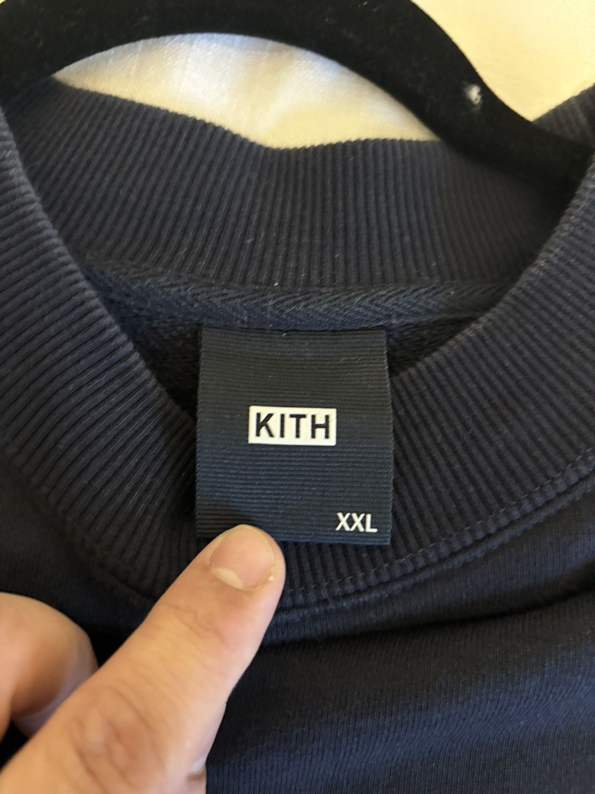 Kith Kith Men's Box Logo Mock Crewneck Sweatshirt in a dark navy Size US XXL / EU 58 / 5 - 3 Thumbnail