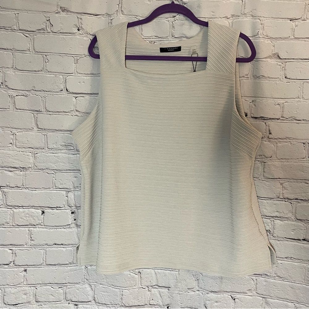 Elie Tahari NWT New T Tahari Textured Shell Sleeveless Top Size 1X Size XL / US 12-14 / IT 48-50 - 2 Thumbnail
