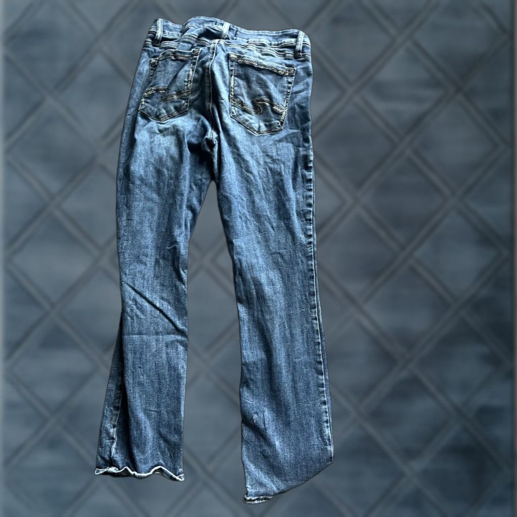 Silver Jeans Co. VINTAGE Silver Jeans Elyse Slim Boot Jeans Womens 28x29 Blue Denim Low Rise Slimming Retro Size 28" / US 6 / IT 42 - 1 Thumbnail