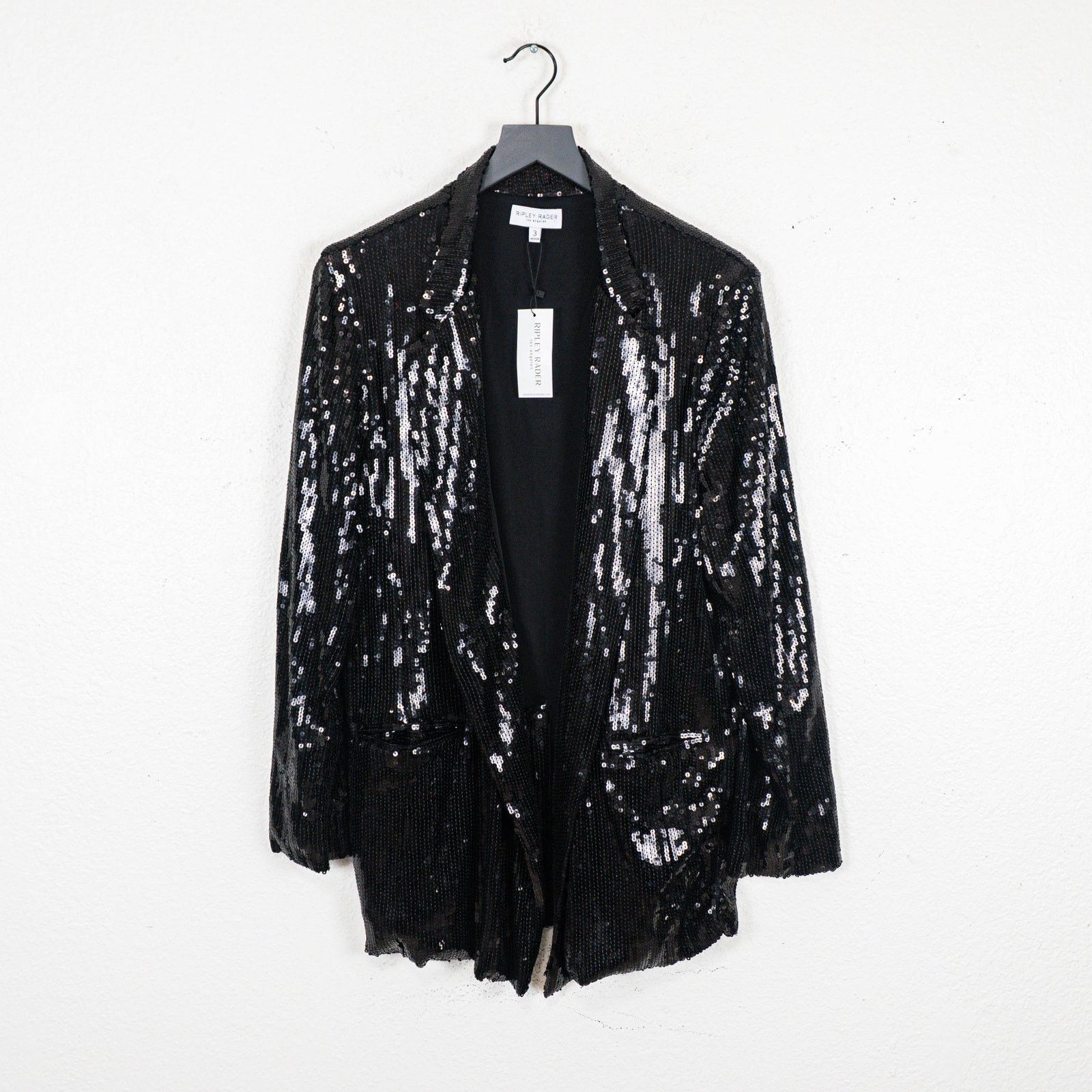 Other RIPLEY RADER Black Sequin Oversized Blazer Jacket size 3(M) Size M / US 6-8 / IT 42-44 - 2 Thumbnail