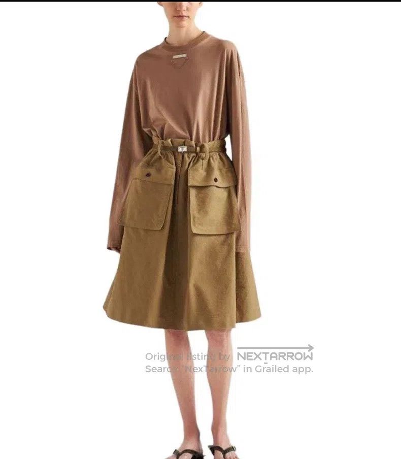 Prada Prada Khaki triangle long-sleeved T-shirt Size S / US 4 / IT 40 - 9 Thumbnail